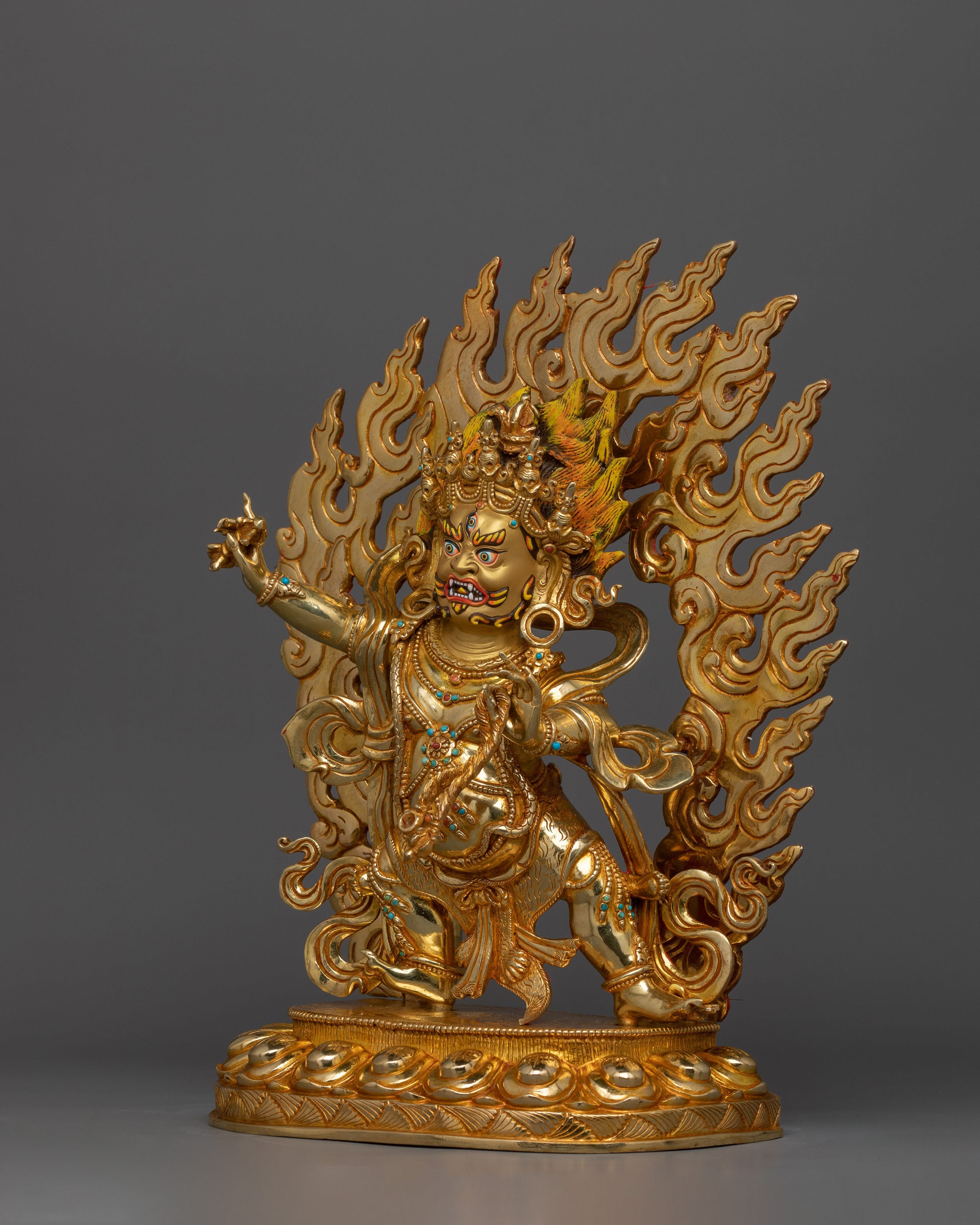 Handcrafted Tibetan Statue of Vajrapani | Wrathful Form