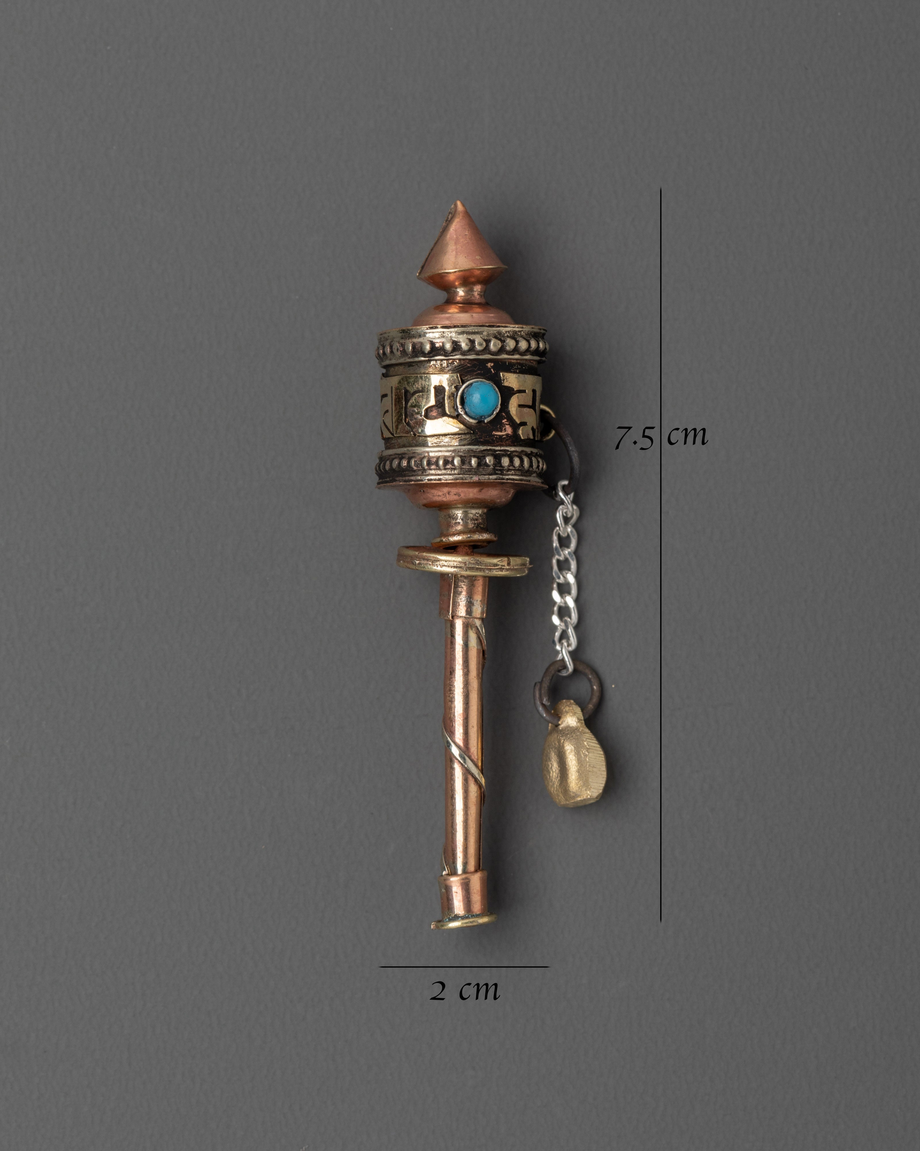 Mini Tibetan Prayer Wheel with Brass | Protection & Mantra Practice