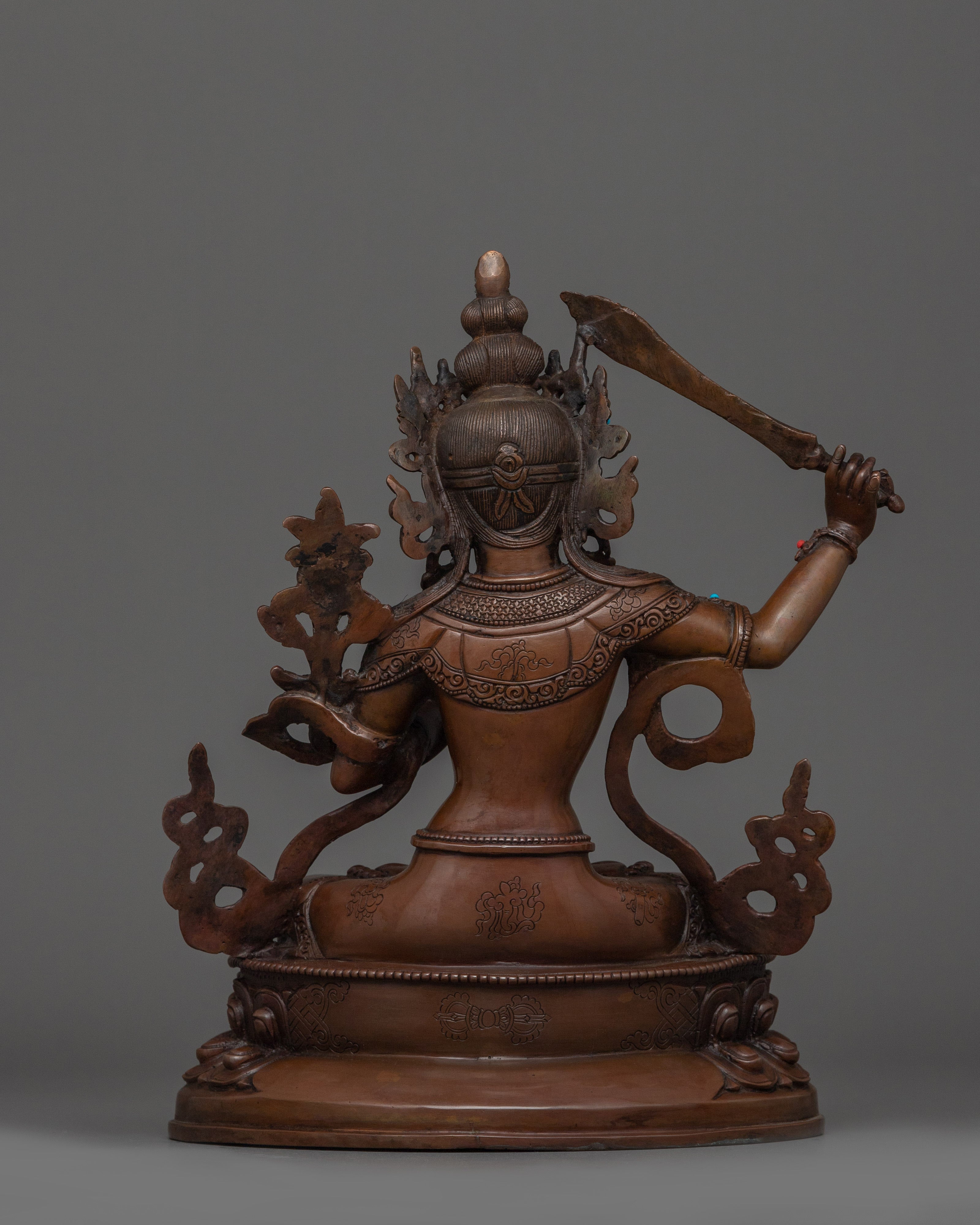 Handcrafted Figurine of Bodhisattva of Wisdom Manjushri | The Radiant Sword of Clarity