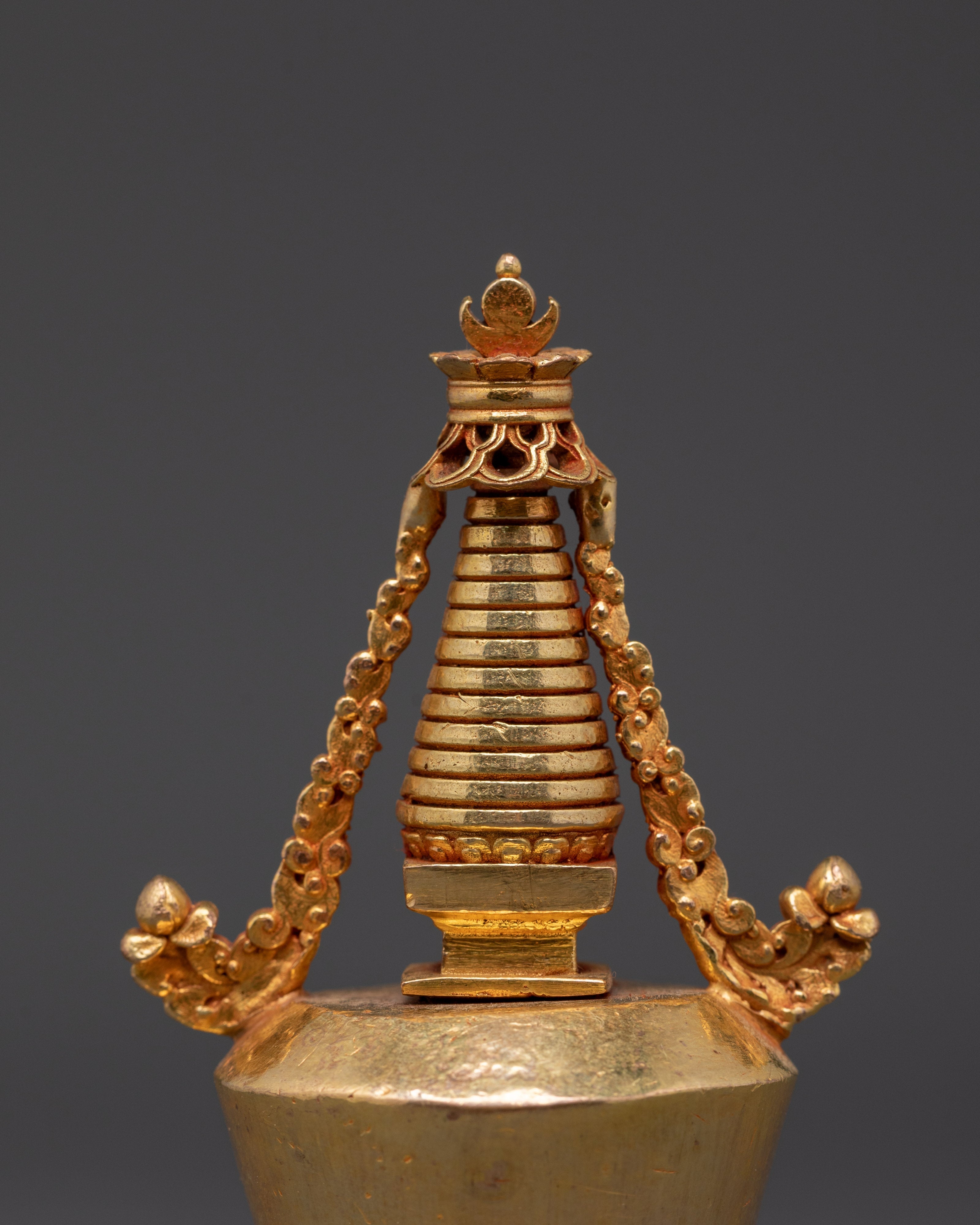 Sacred Copper Buddhist Shrine | Handcrafted Gold Plated Tibetan Decor