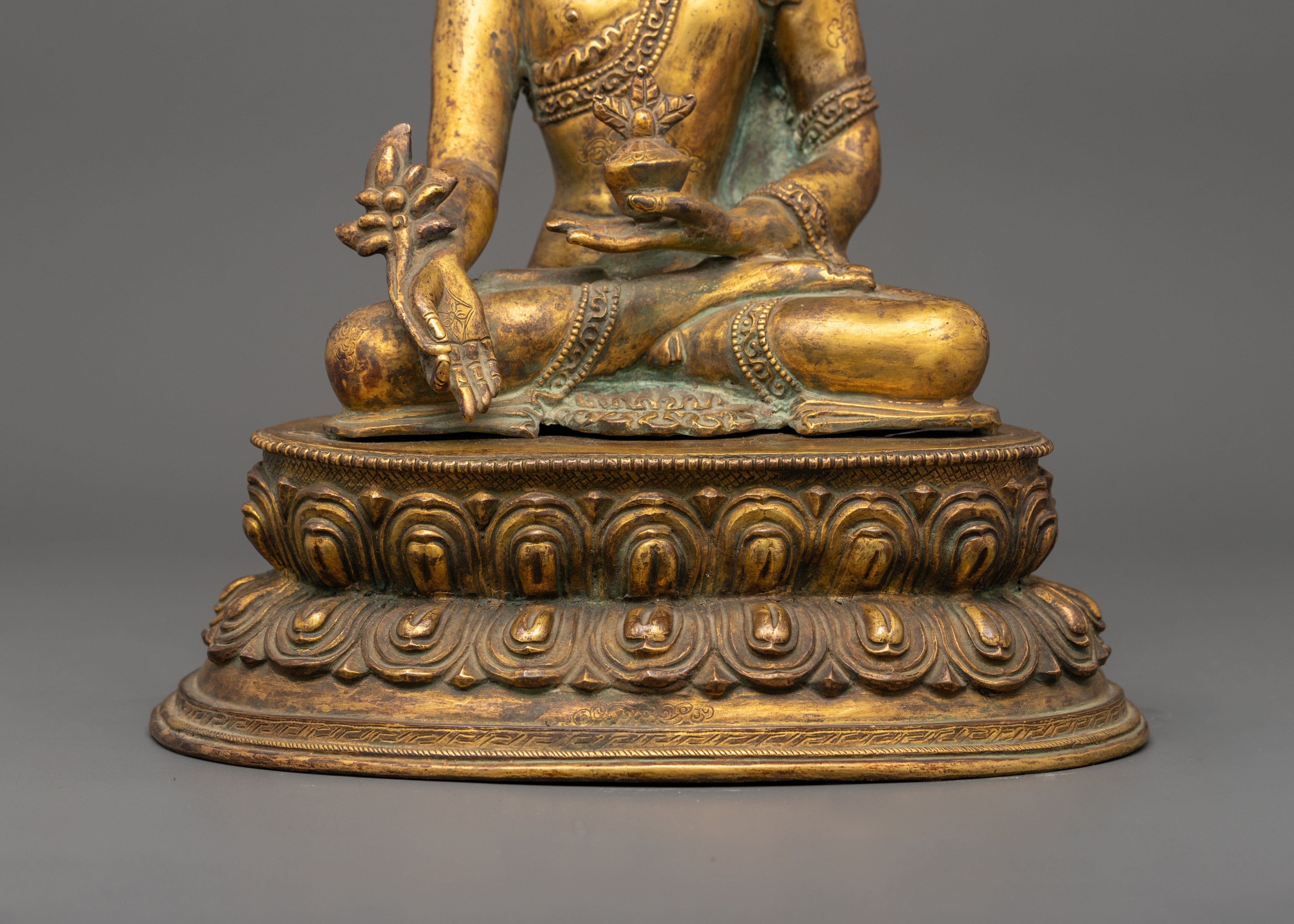 Medicine Buddha Sculpture | Gold Plating Healing Buddha