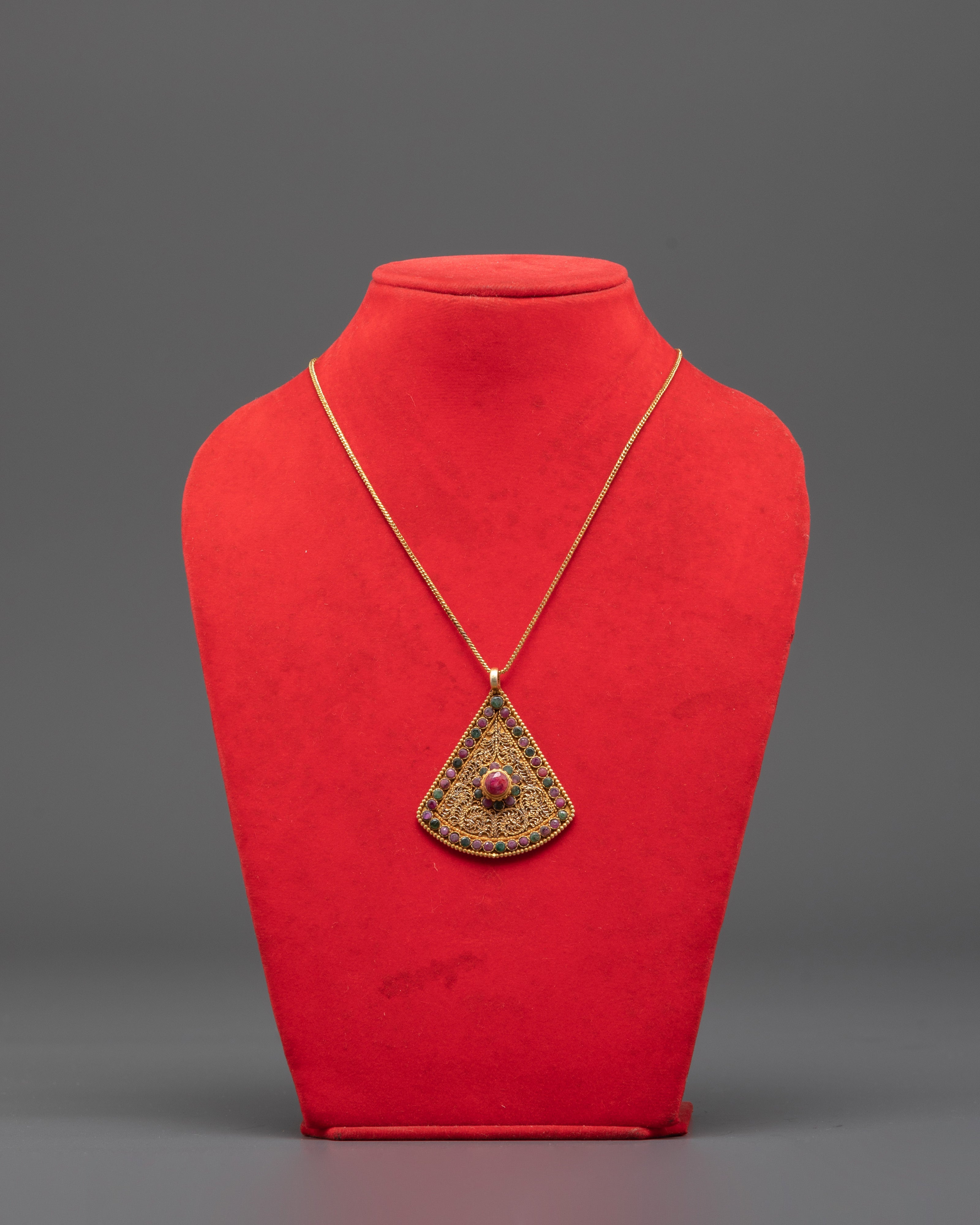 Silver Locket with Ruby