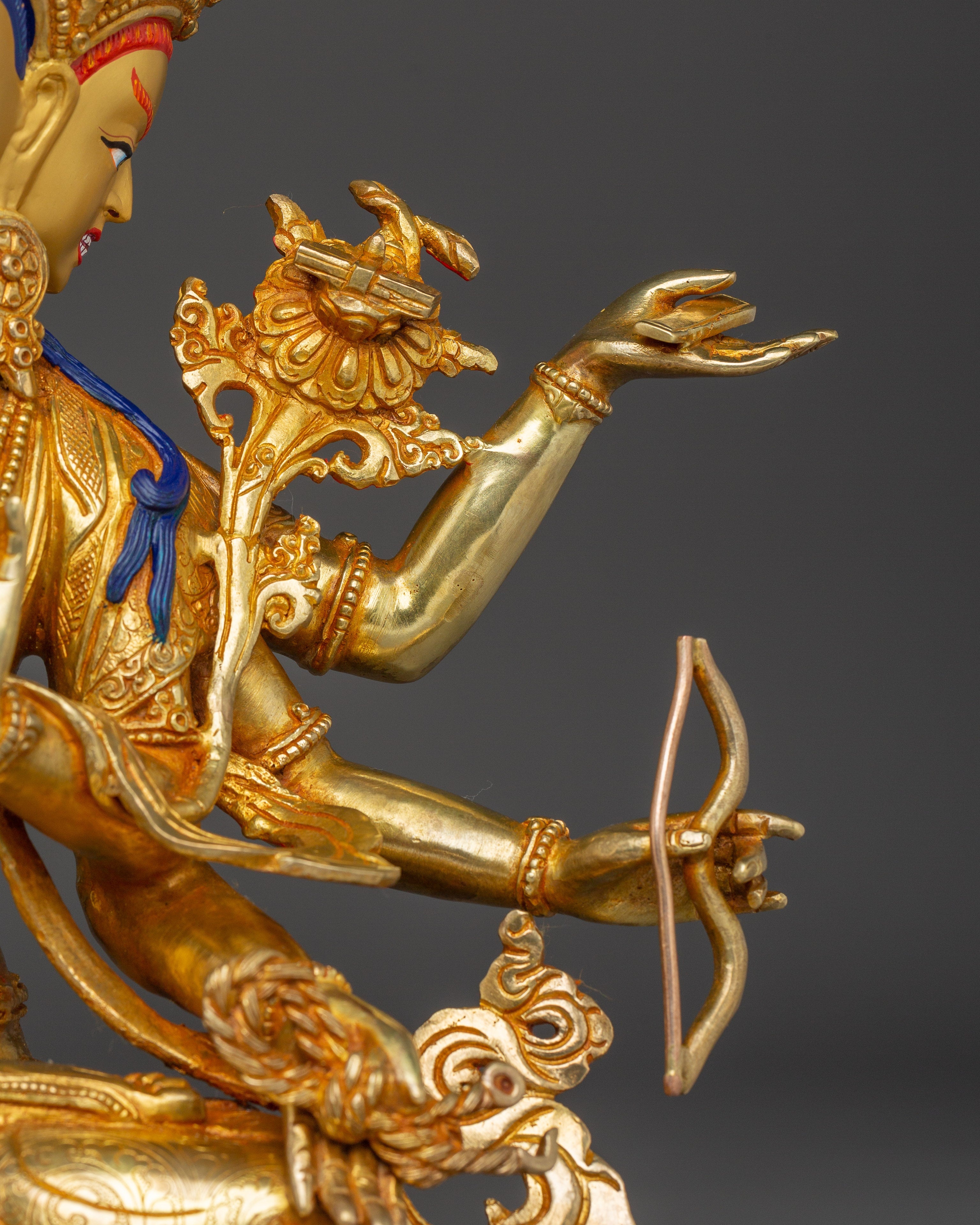 Maha Manjushri Golden Statue | Bodhisattva of Supreme Wisdom