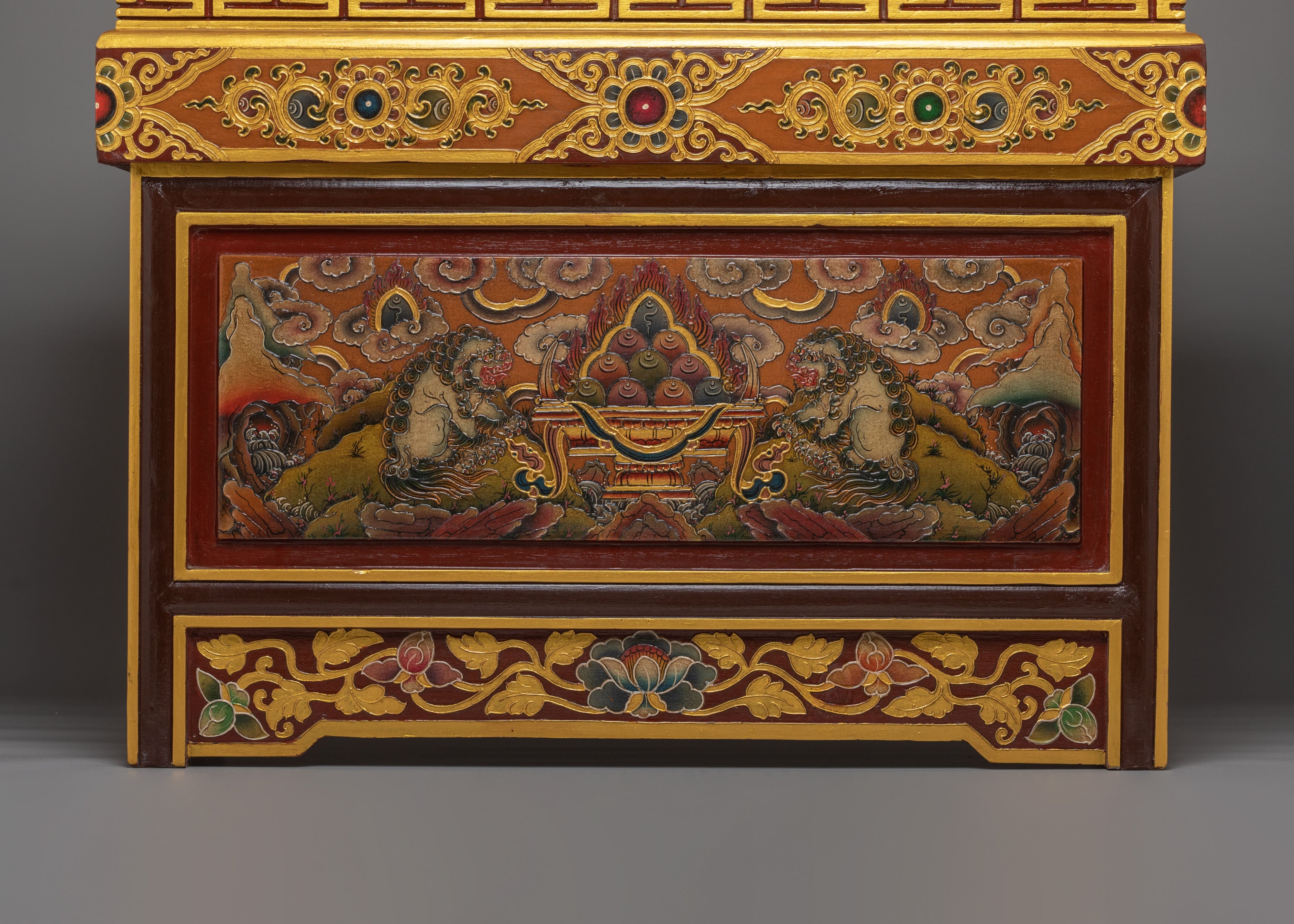 Himalayan Tibetan Folding Table | Handcrafted Wooden Table