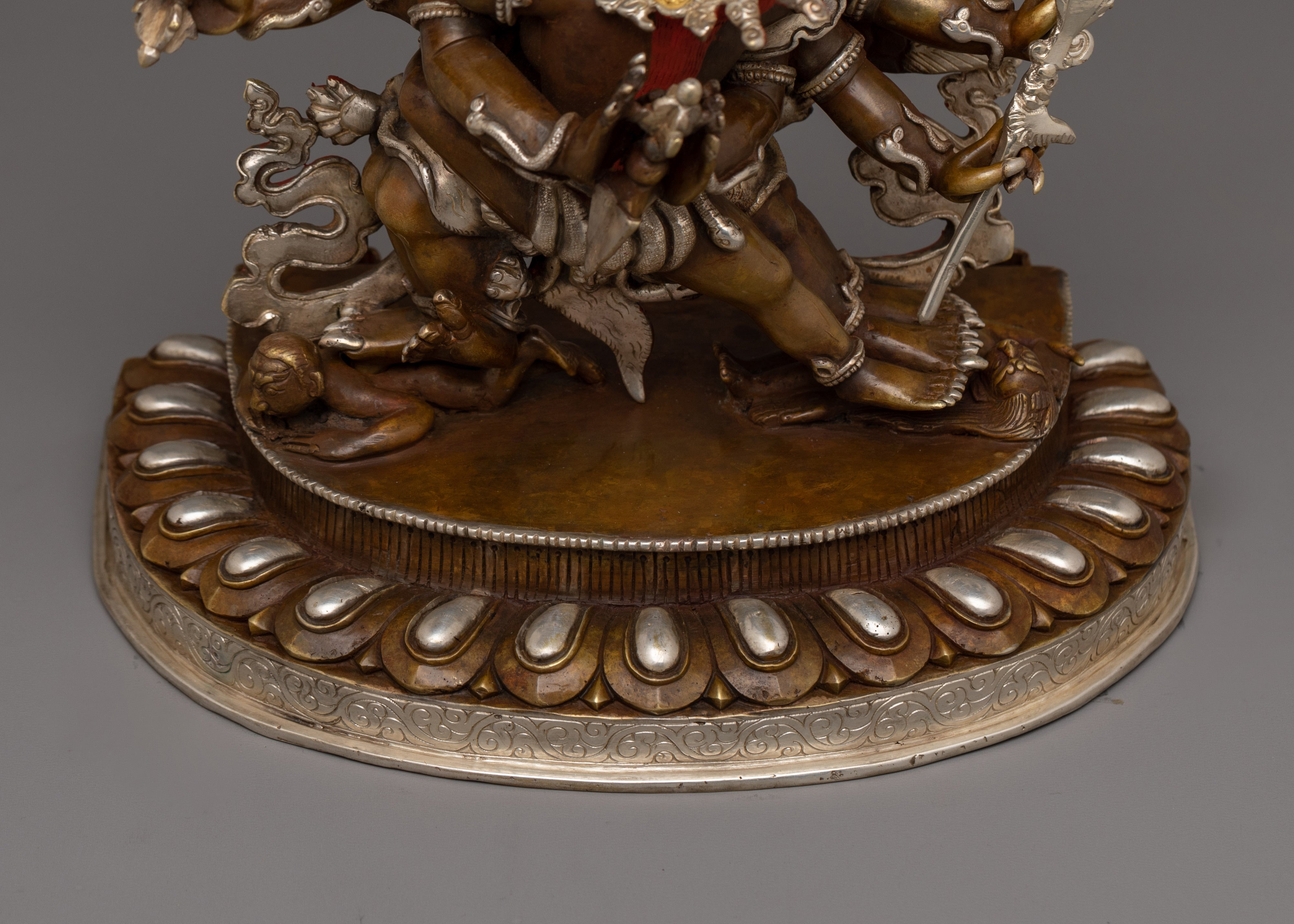 Handmade Silver Plated Vajrakilaya Statue | The Ultimate Obstacle Remover