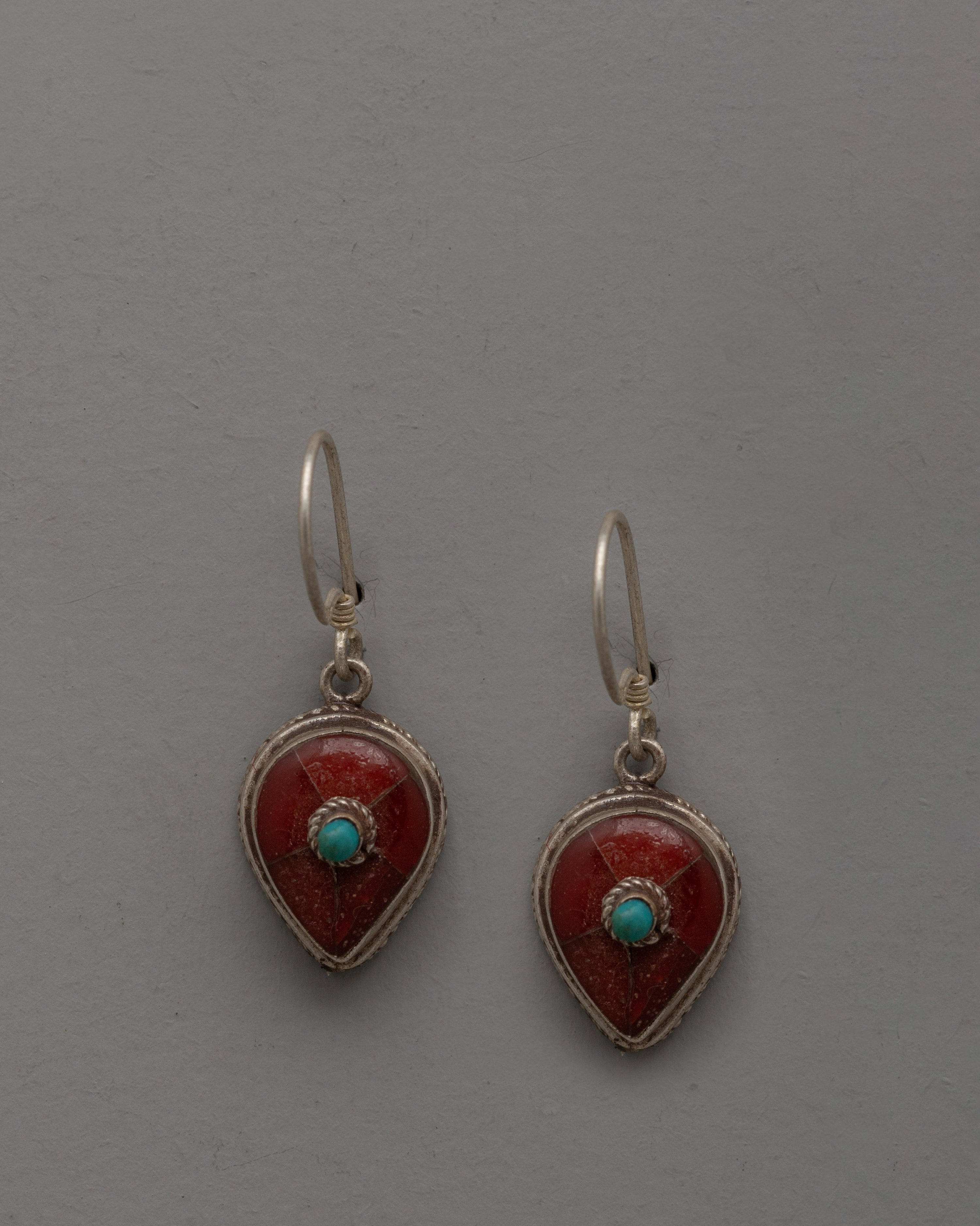 Turquoise and Coral Earrings