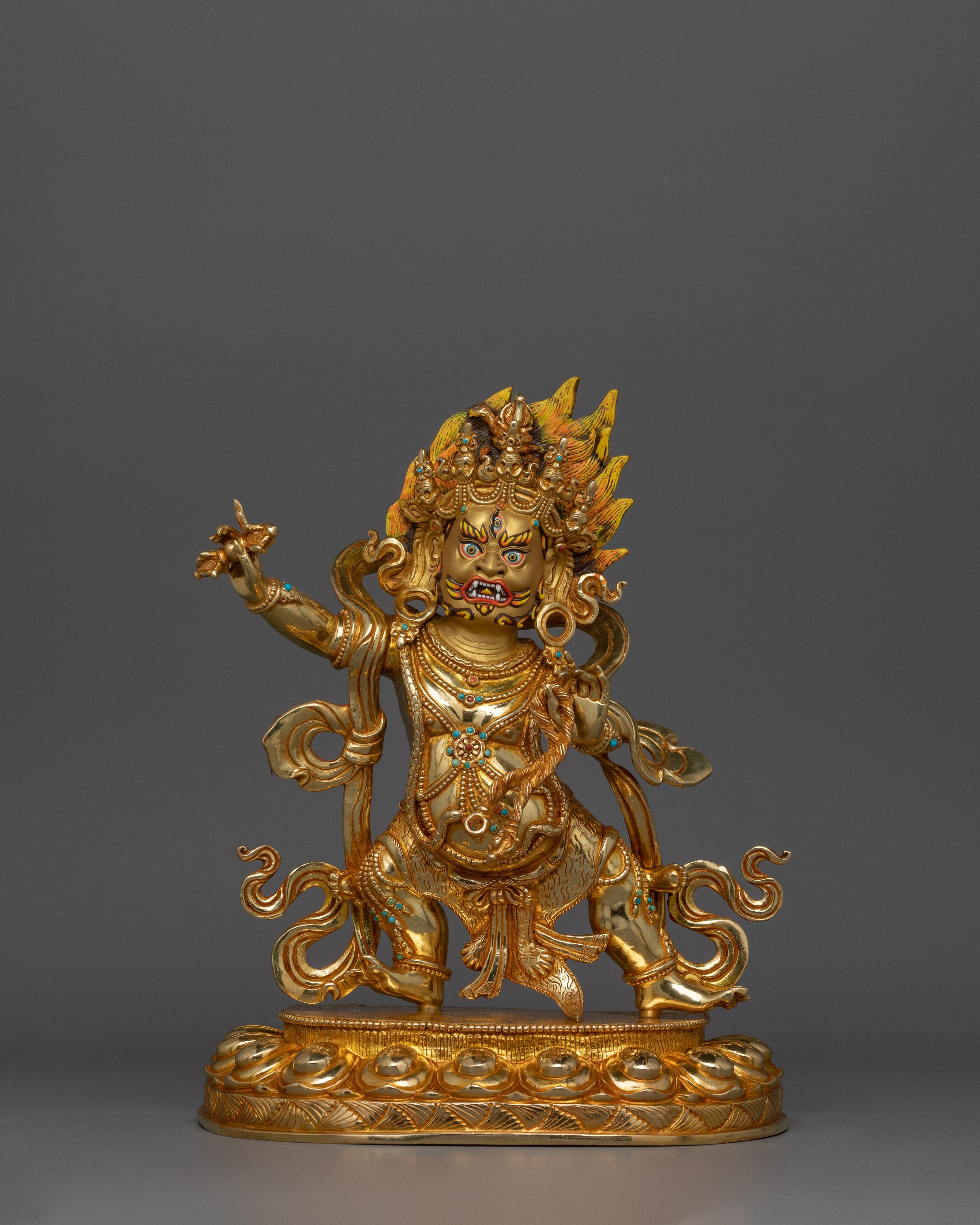 Handcrafted Tibetan Statue of Vajrapani | Wrathful Form