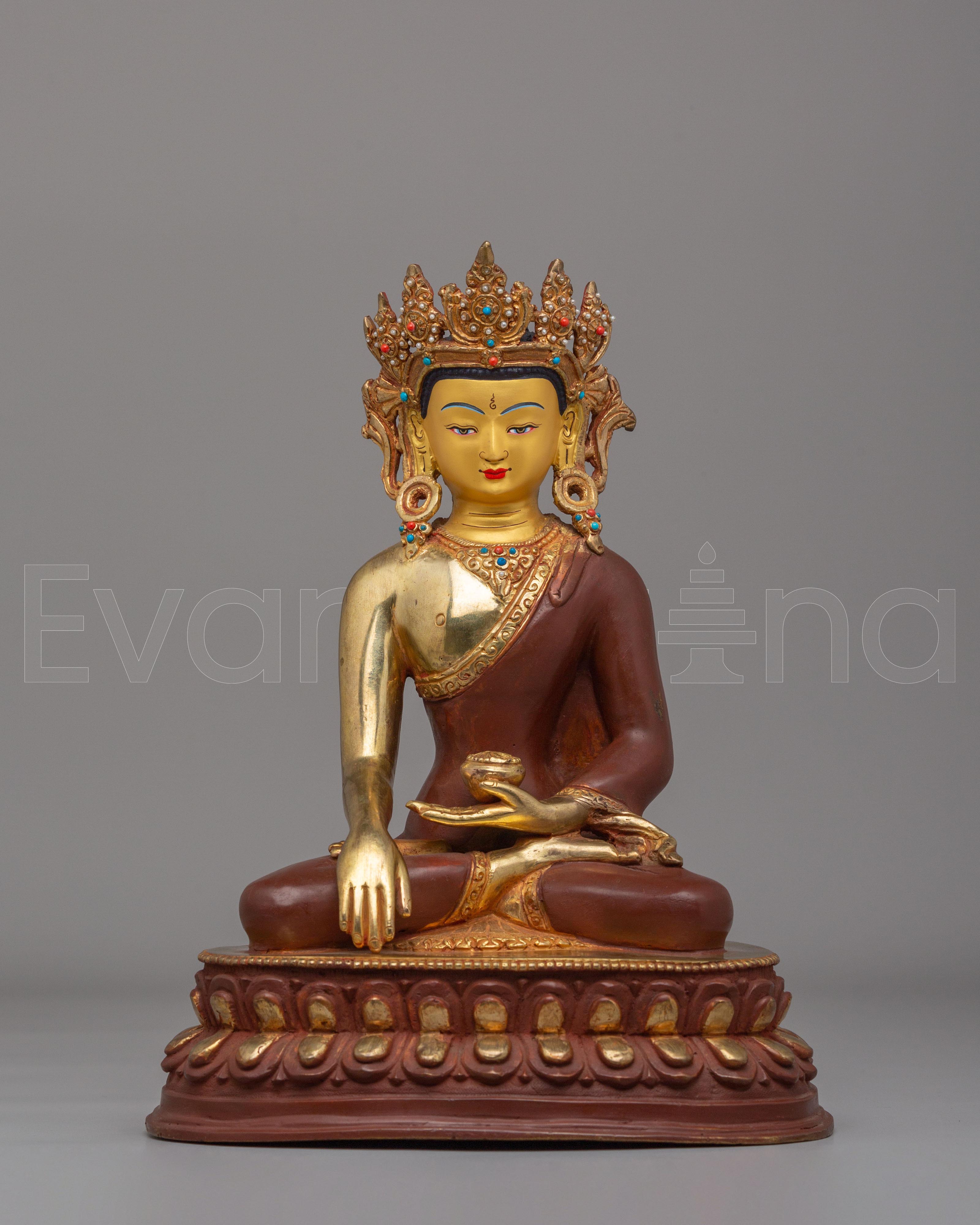 Spiritual Crowned Shakyamuni Buddha Statue | Altar Decor