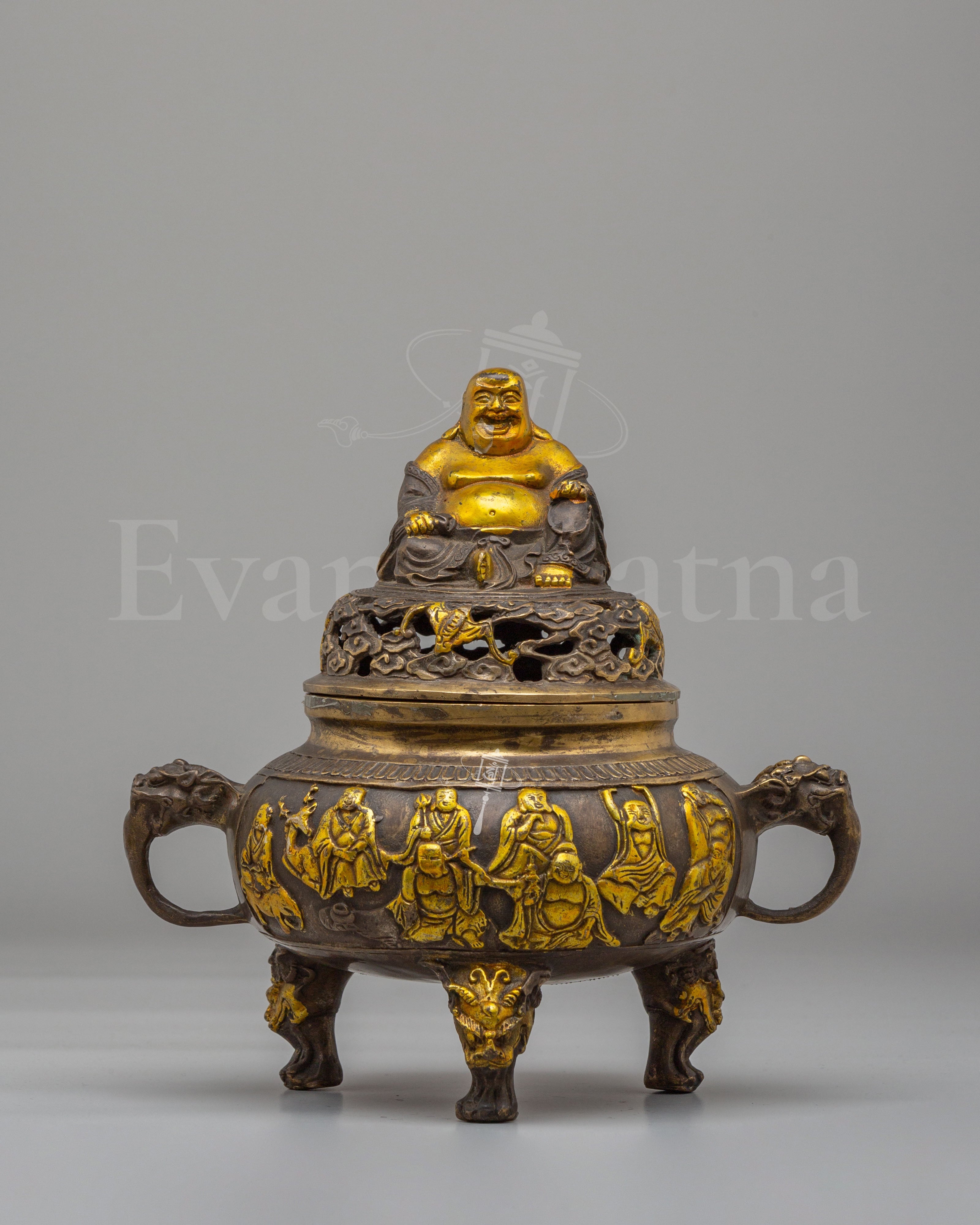 Traditional Laughing Buddha Incense Burner