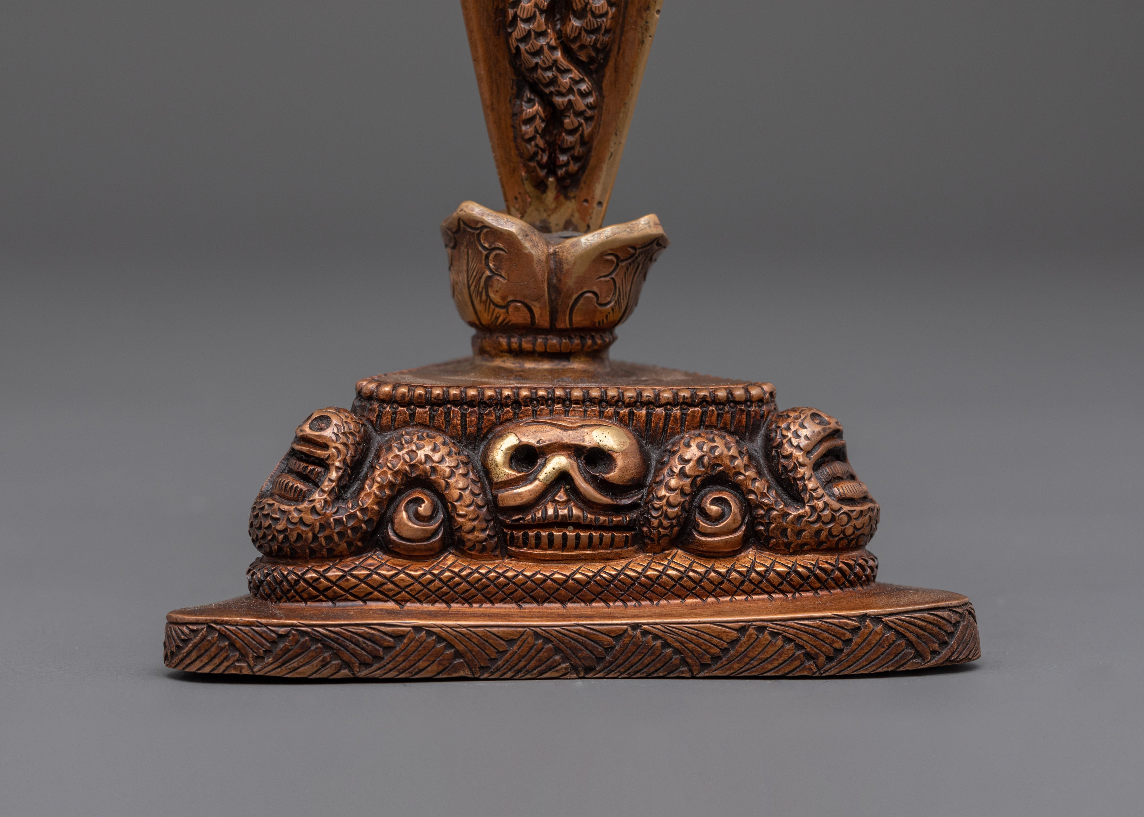 Handmade Copper Phurba For Ritual Ceremonies | Tibetan Buddhist Ritual Dagger