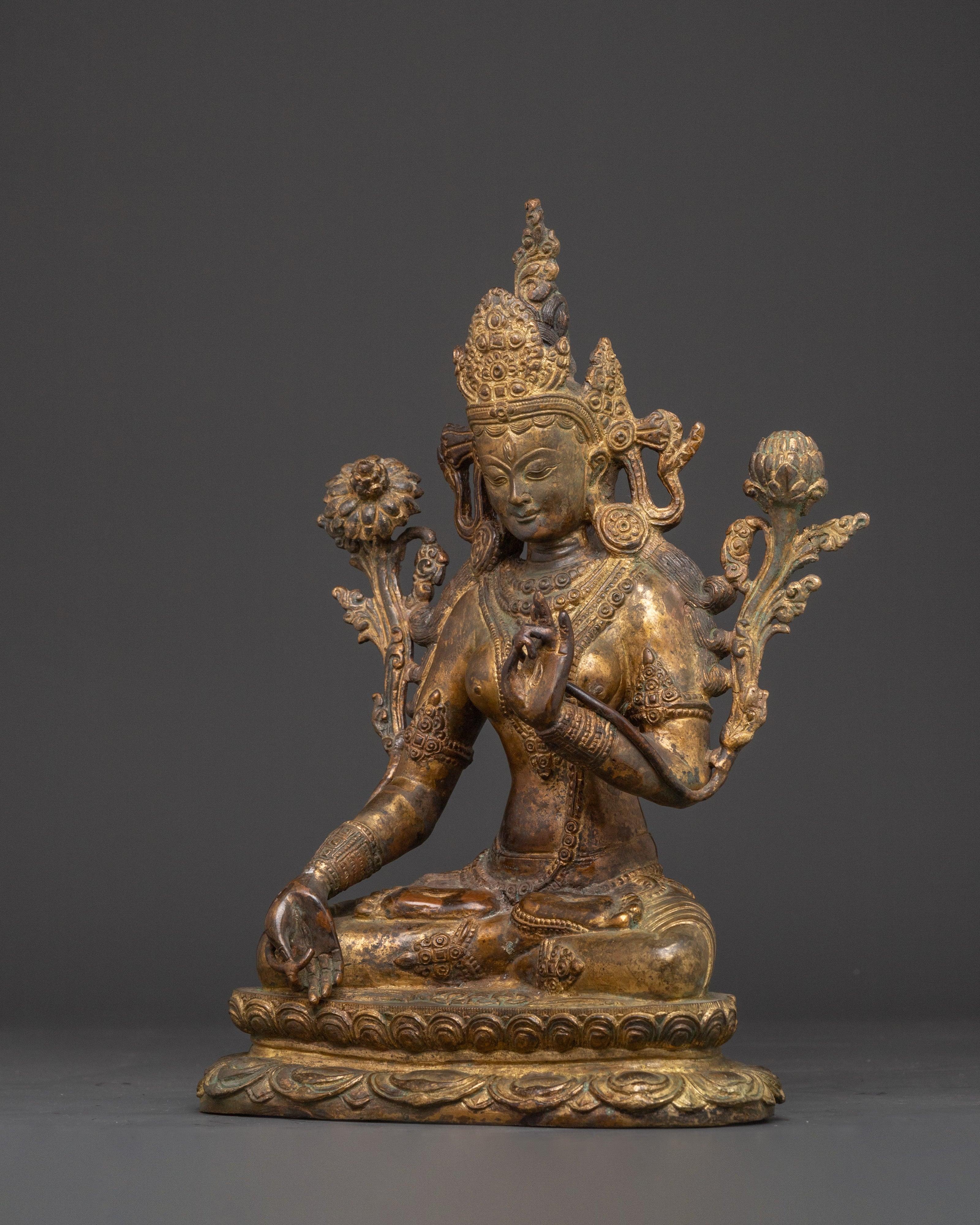 Handcrafted White Tara Brass Statue | For Healing and Mindfulness