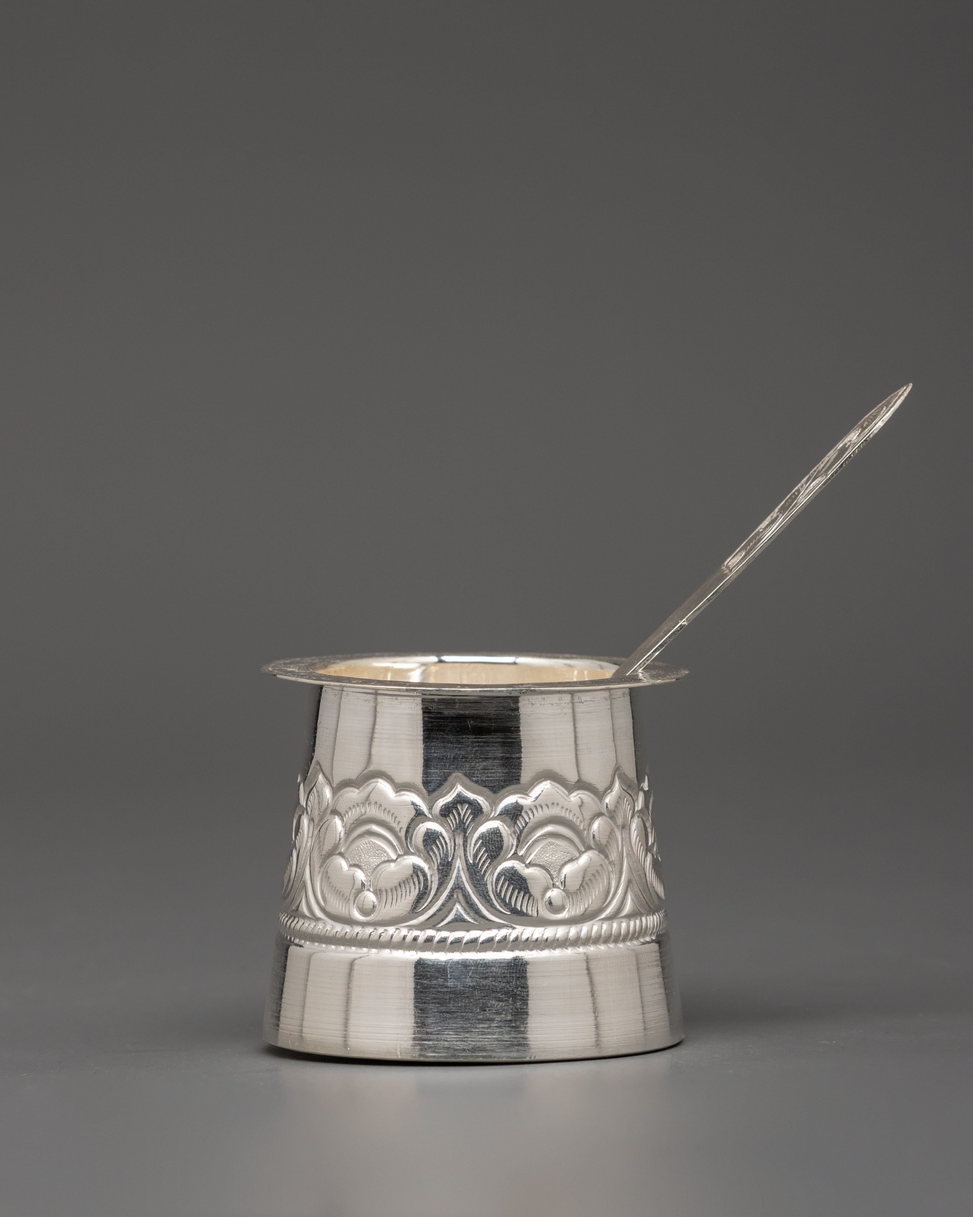 Pure Silver Glass with Spoon Set