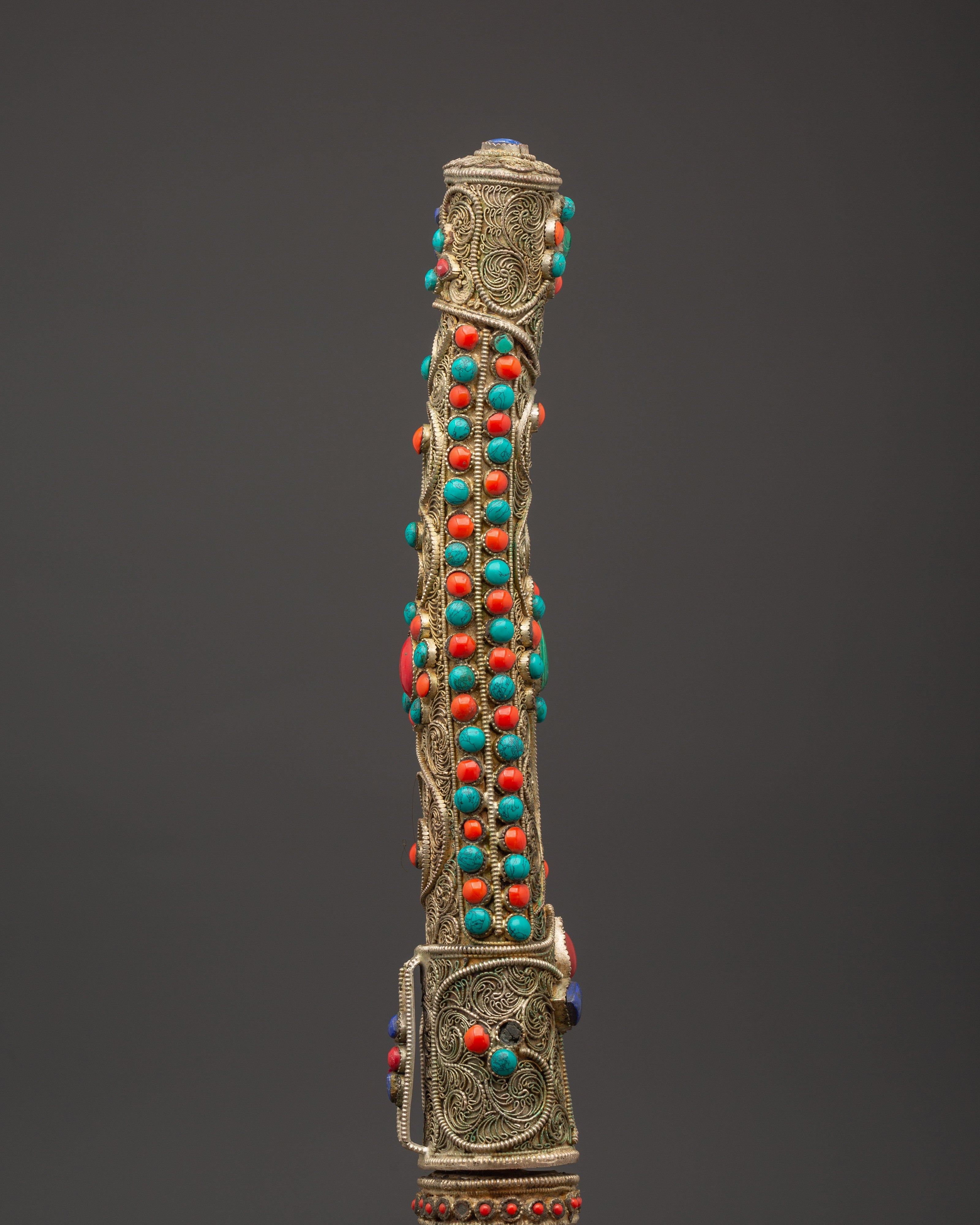 Himalayan Ceremonial Dagger | Ritual Knife with Gemstone Inlay