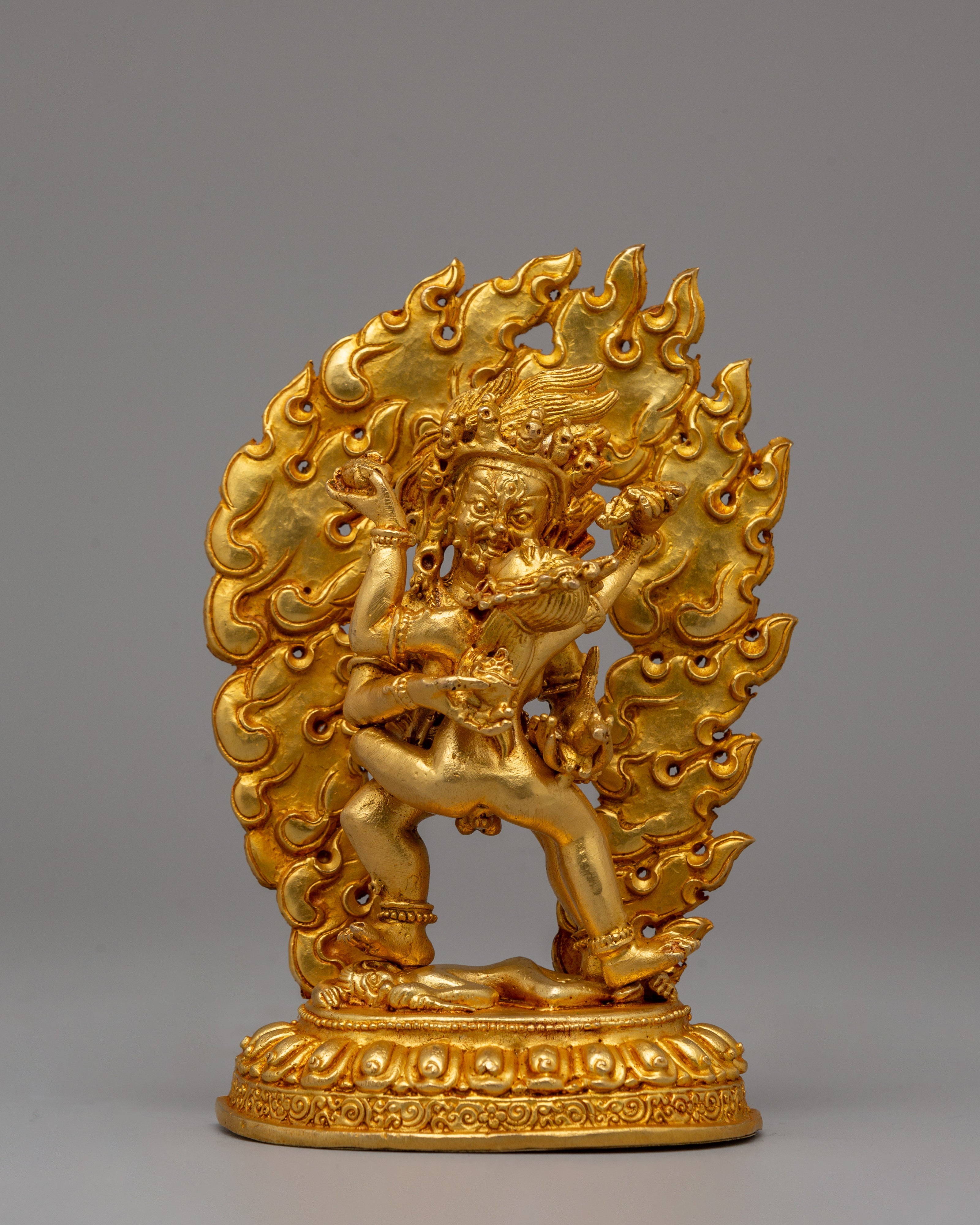 Black Dzambhala with Consort statue