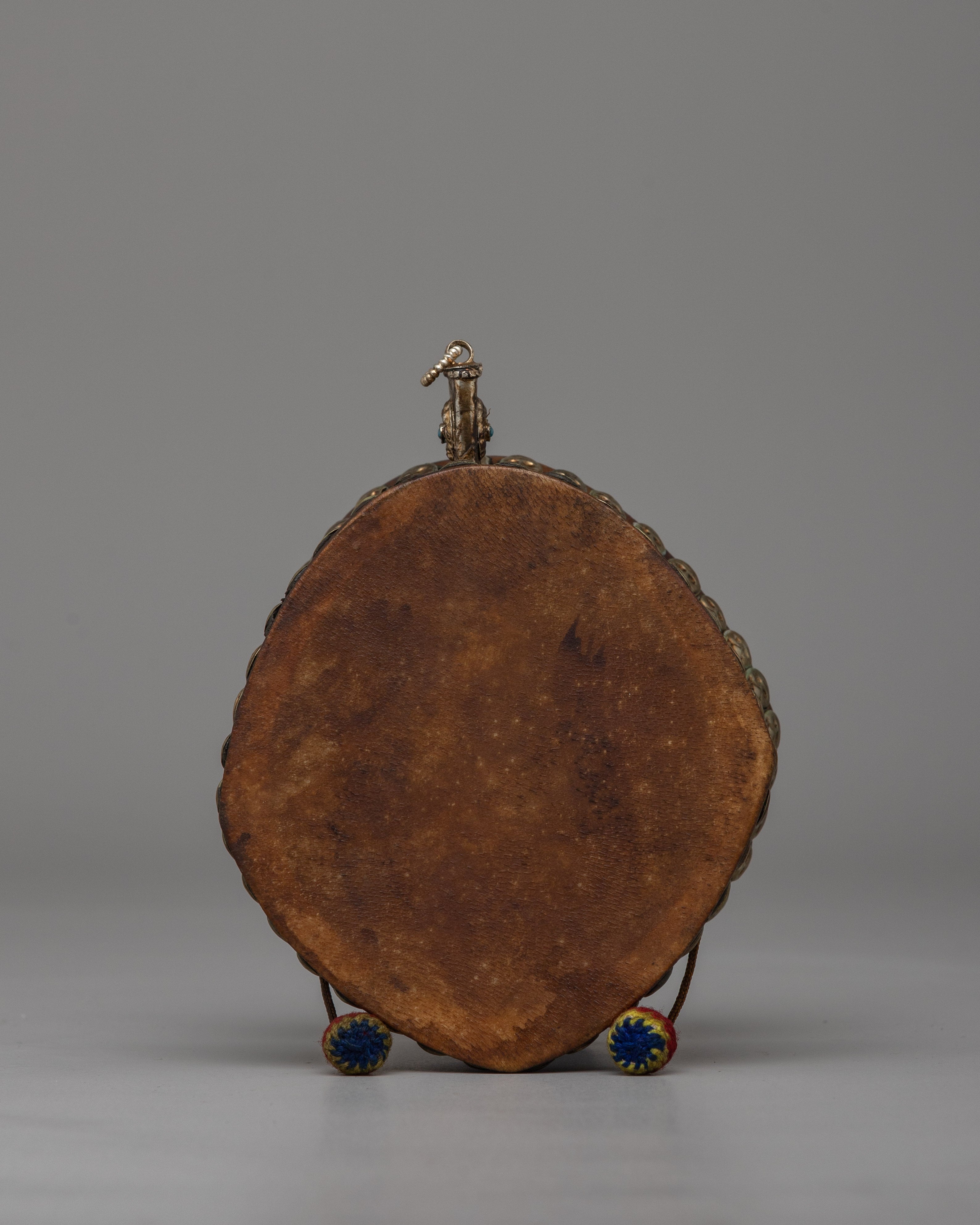 Tibetan Damaru Drum for Rituals | Spiritual Ritual Instrument for Meditation & Offerings