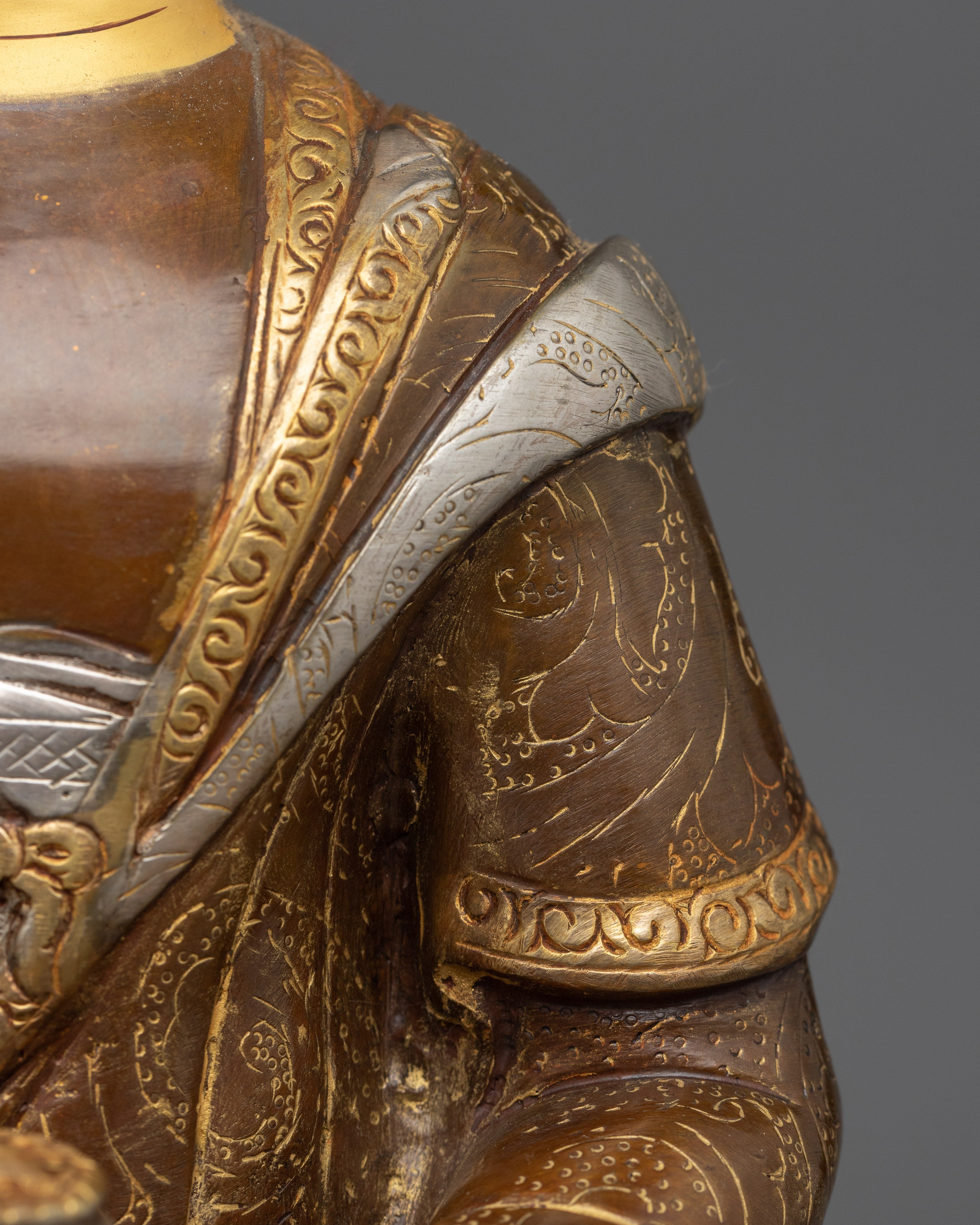 Dhyani Buddha Amitabha Sculpture | Gold-Plated Himalayan Art