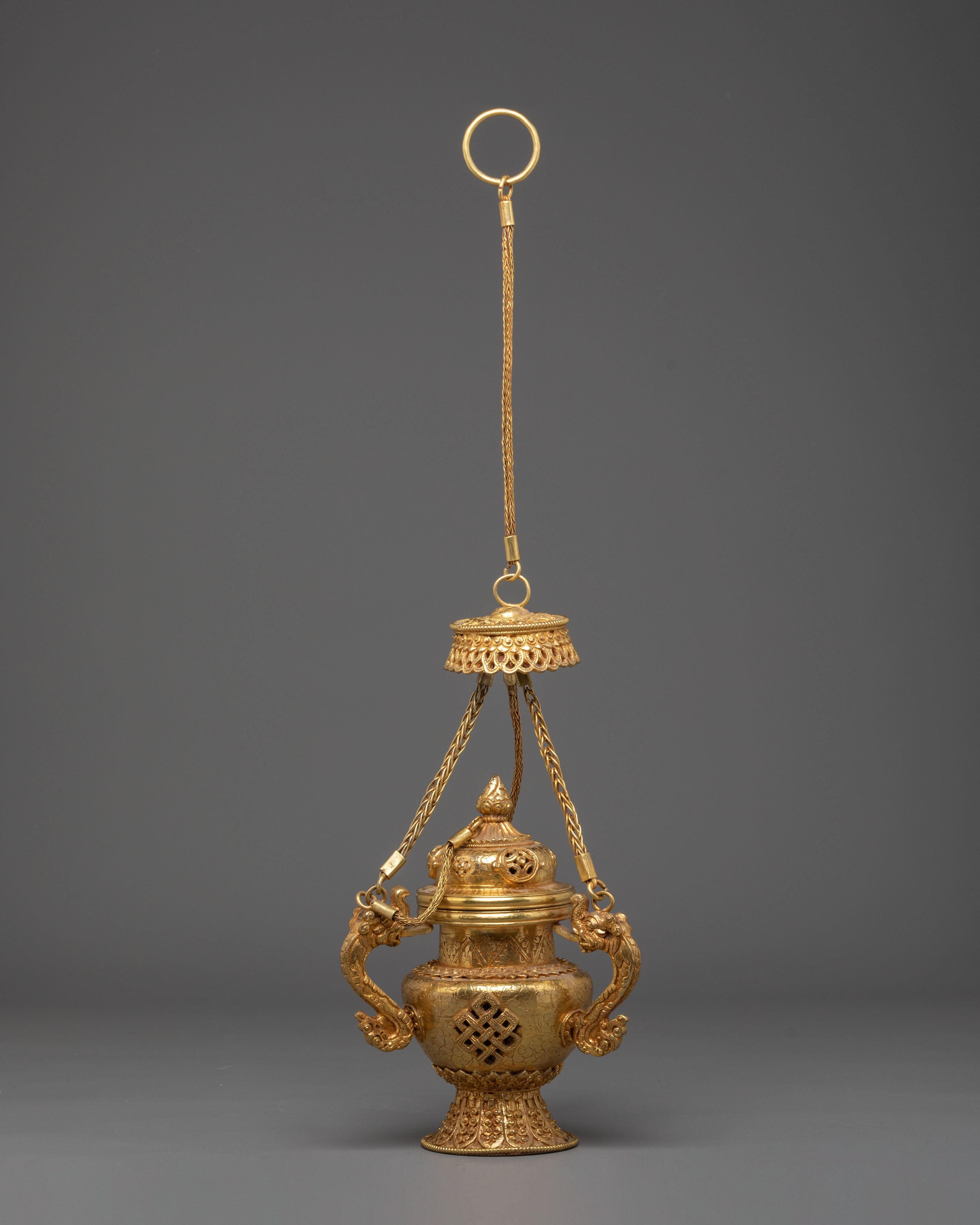 Gold Plated Incense Burner for Ritual | Spiritual Ritual Incense Holder