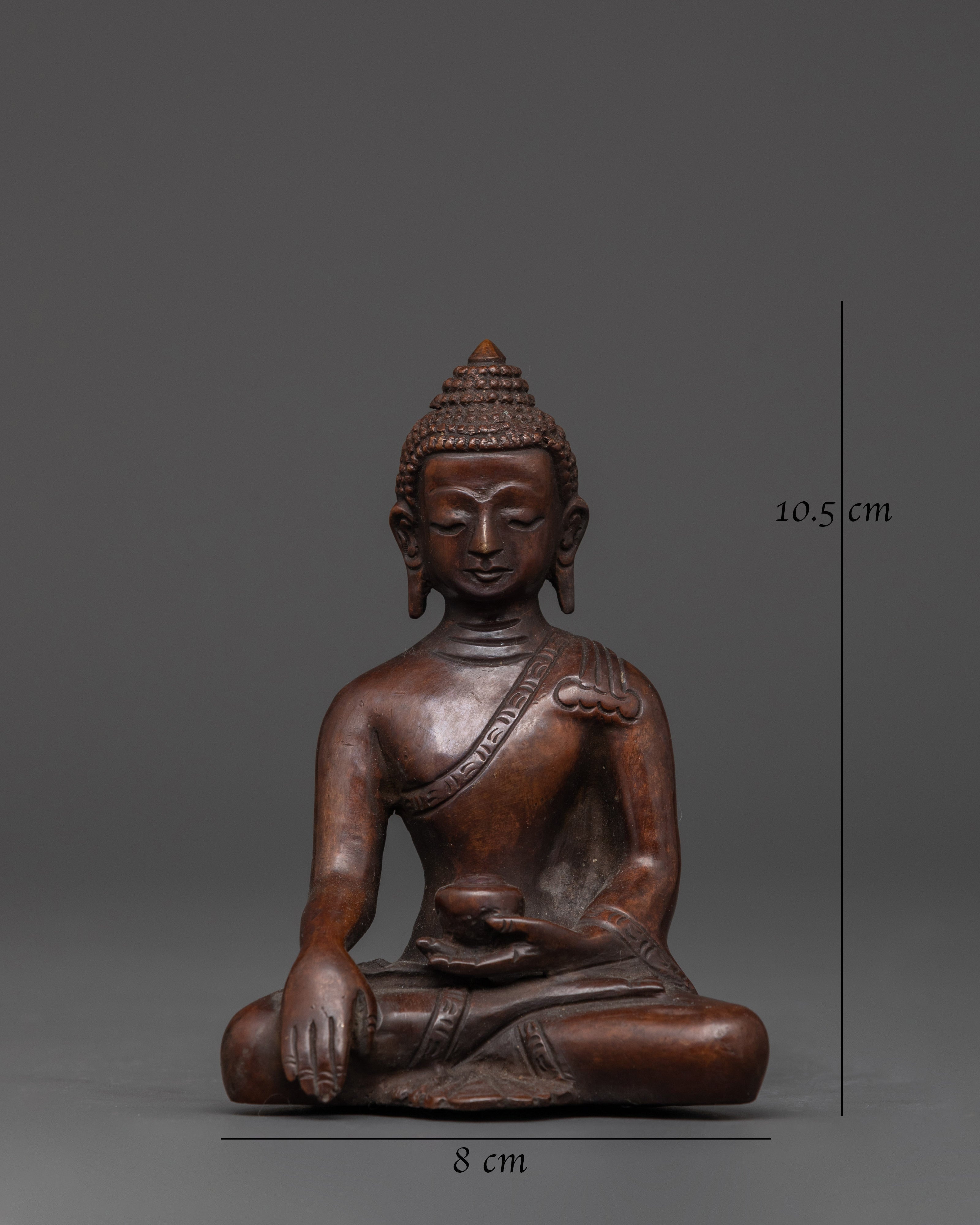 Oxidized Copper Buddha Set | Handcrafted Five Buddha Statues