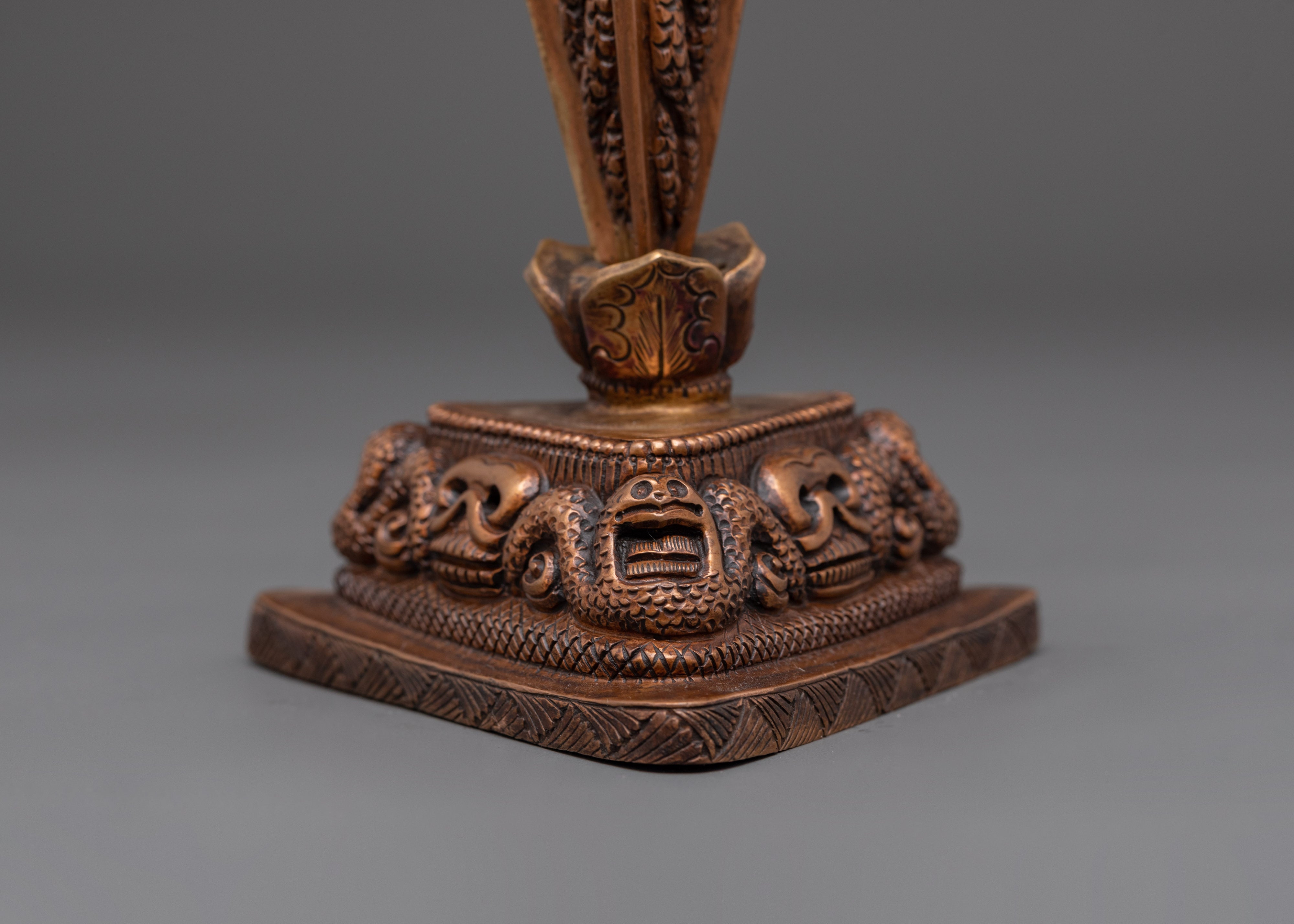 Handmade Copper Phurba For Ritual Ceremonies | Tibetan Buddhist Ritual Dagger