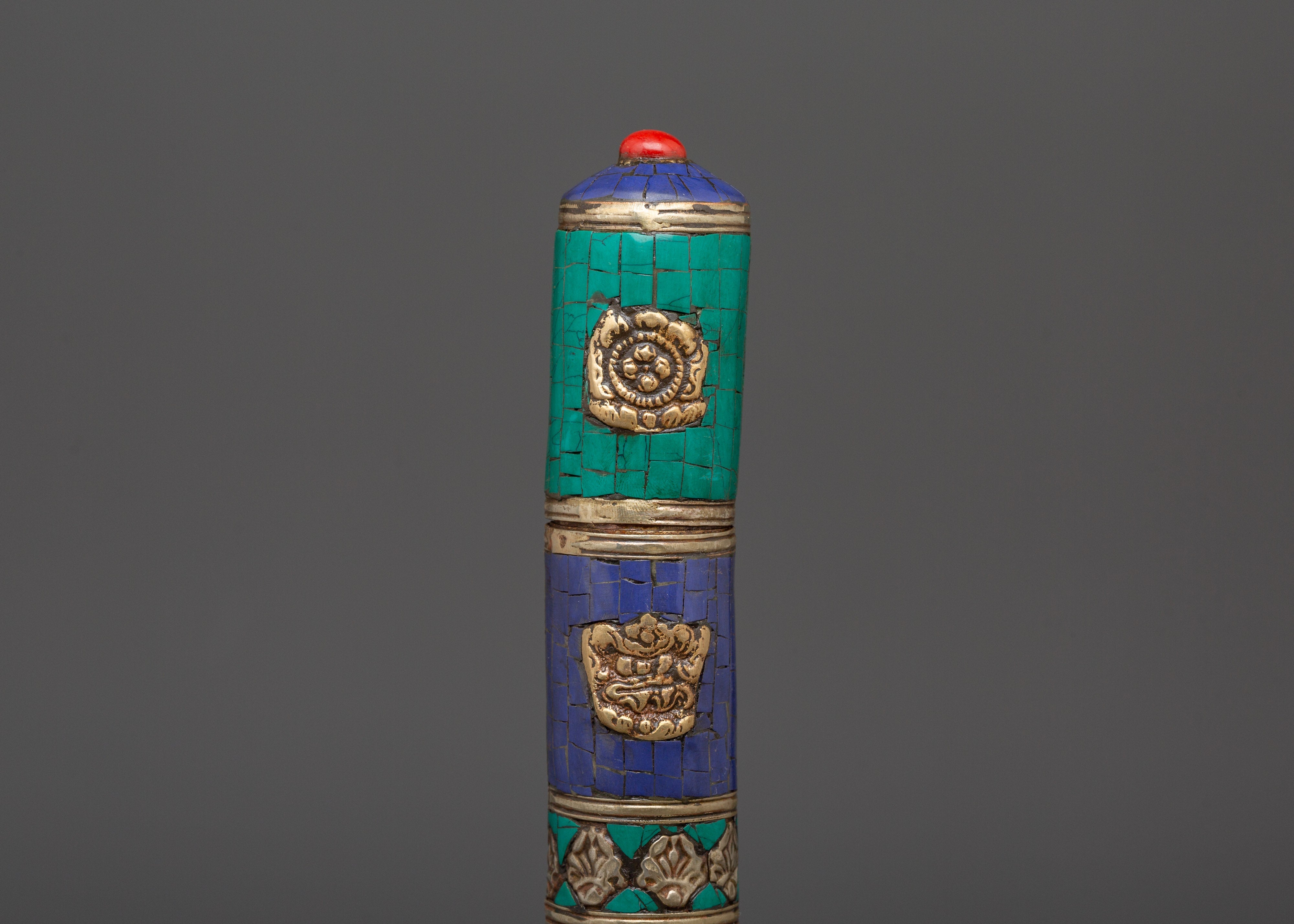 Auspicious Symbol Incense Holder | Tibetan Brass Burner