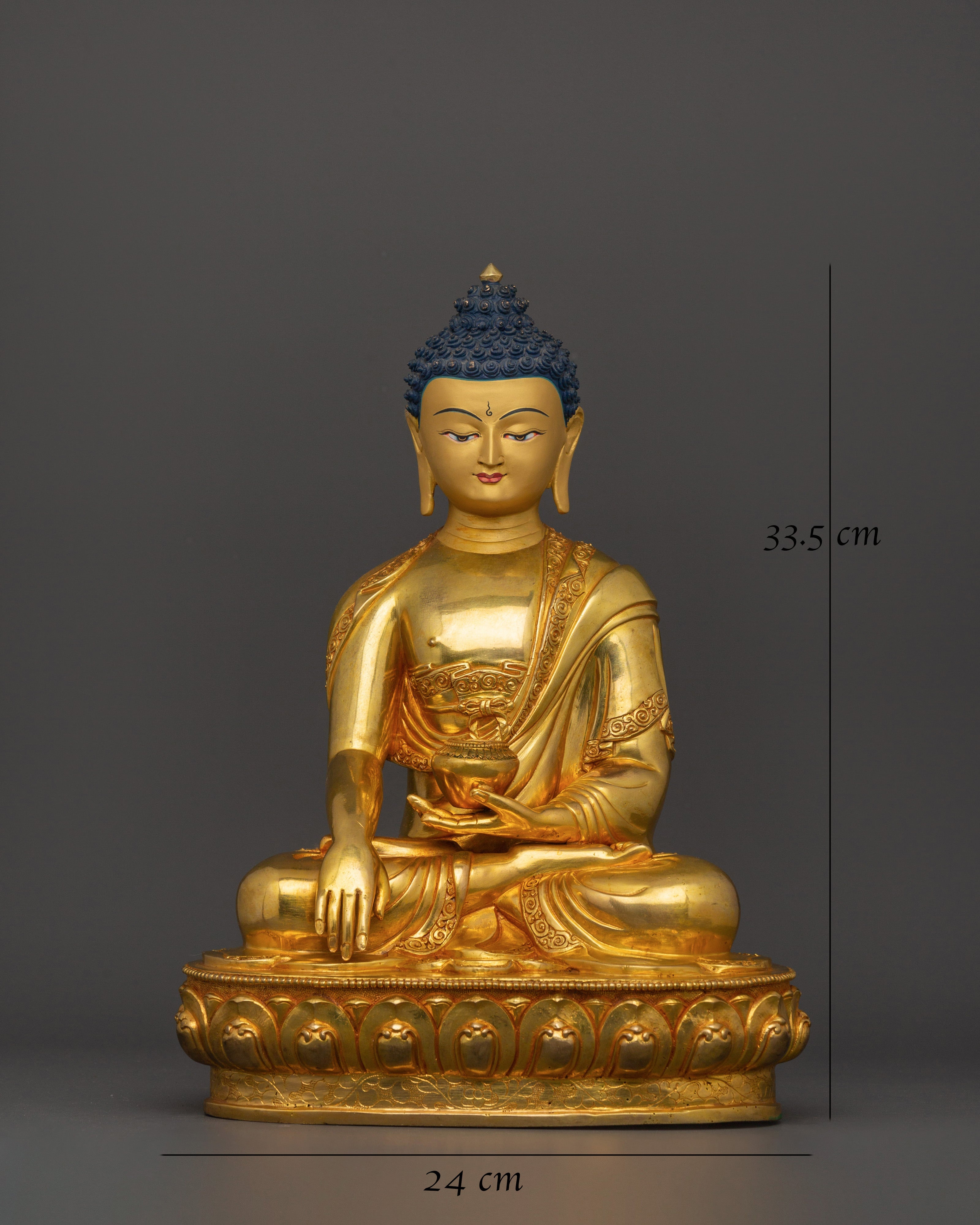 Gold-Plated Shakyamuni Buddha Statue | Meditation Altar Decor