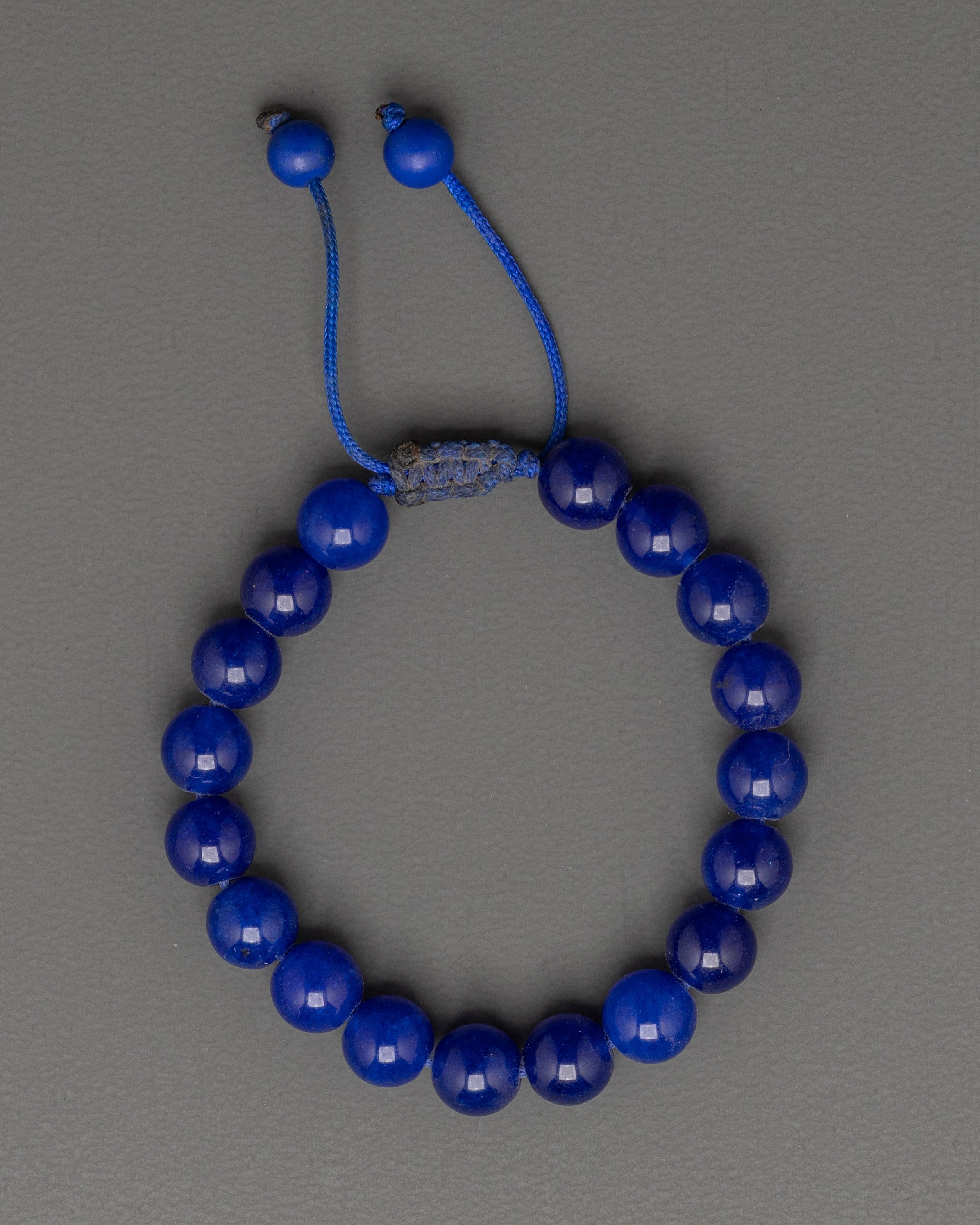 Adjustable Blue Beaded Bracelet