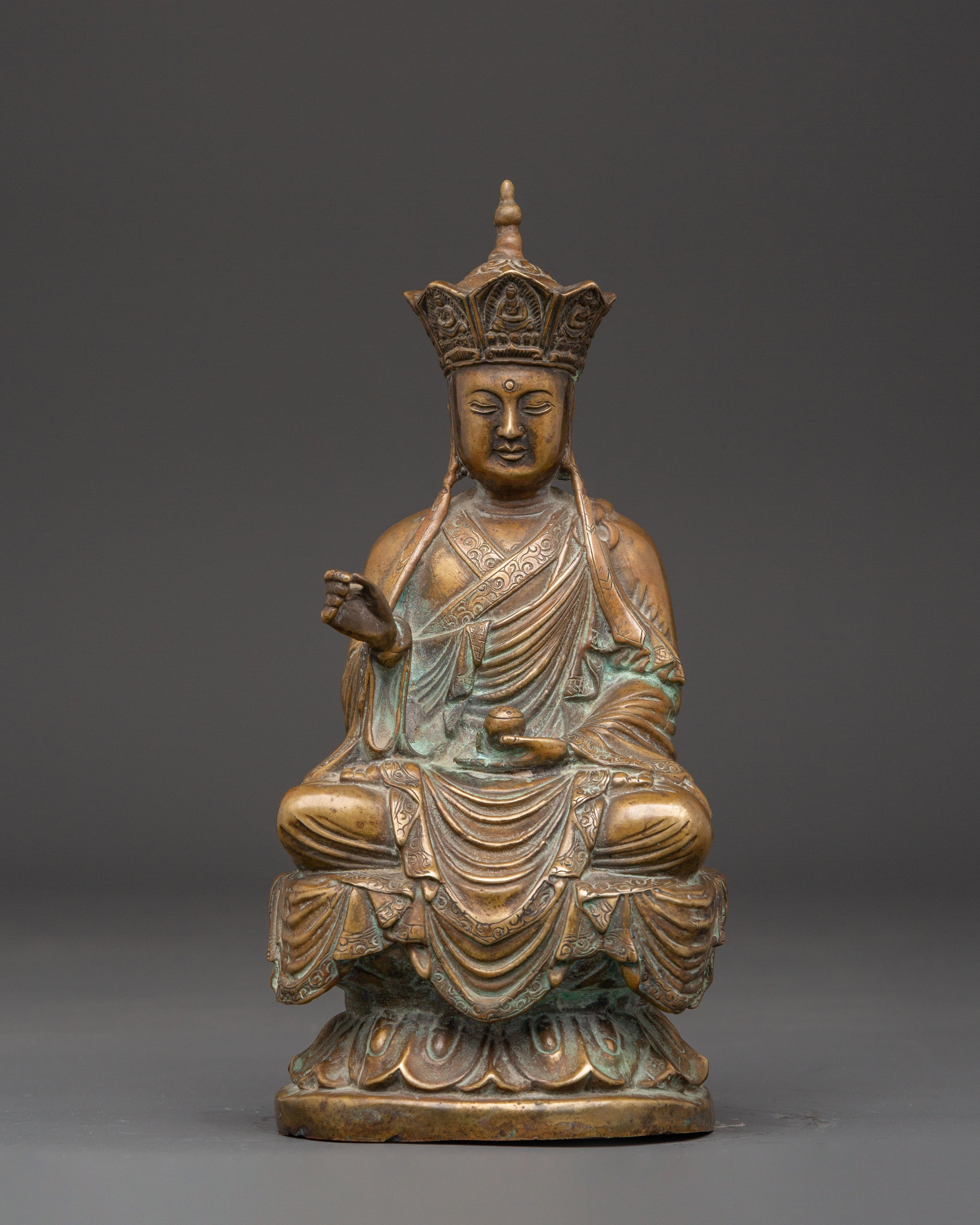 Buddhist master copper statue
