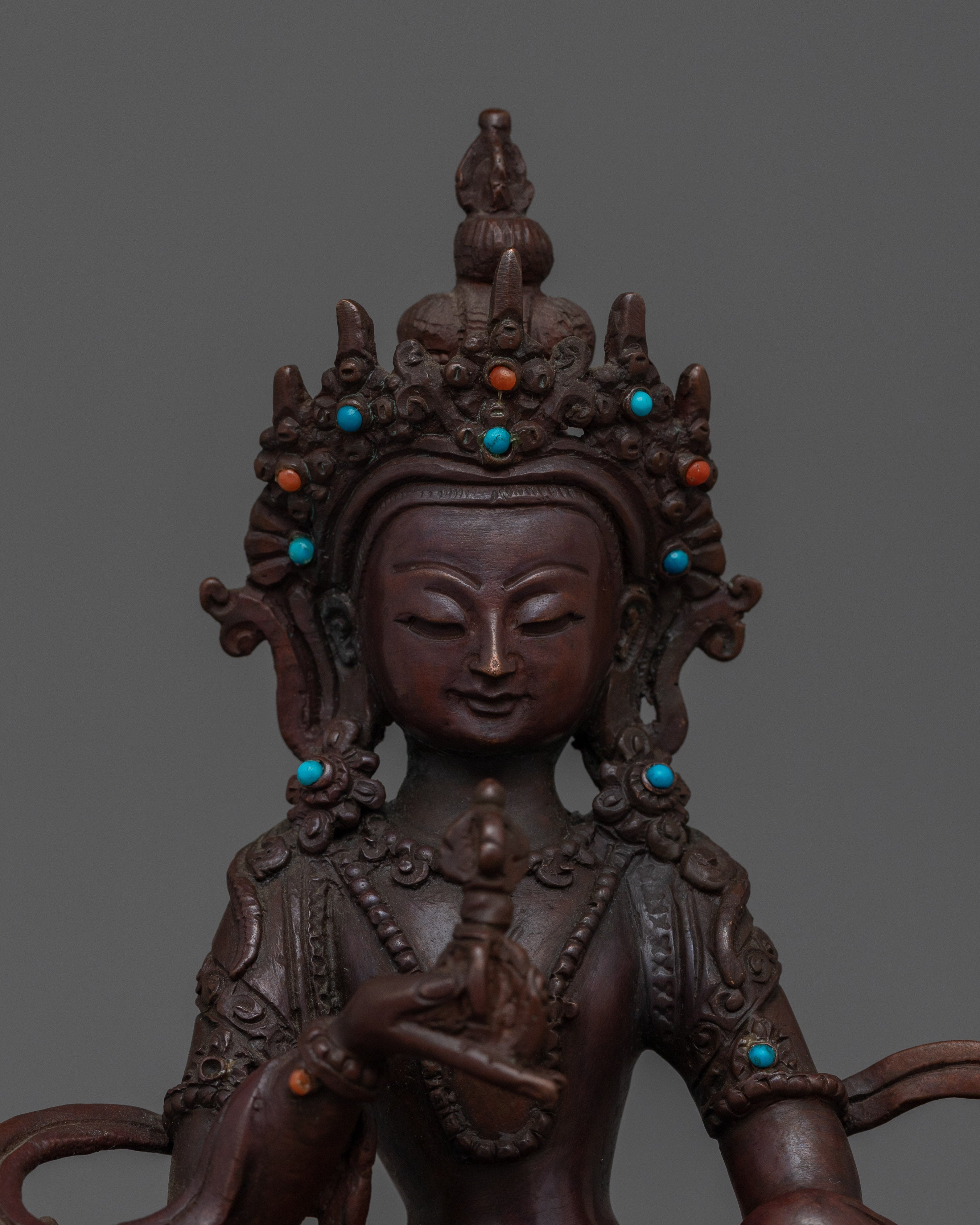 Handcarved Buddhist Deity Vajrasattva | Vajra Holder