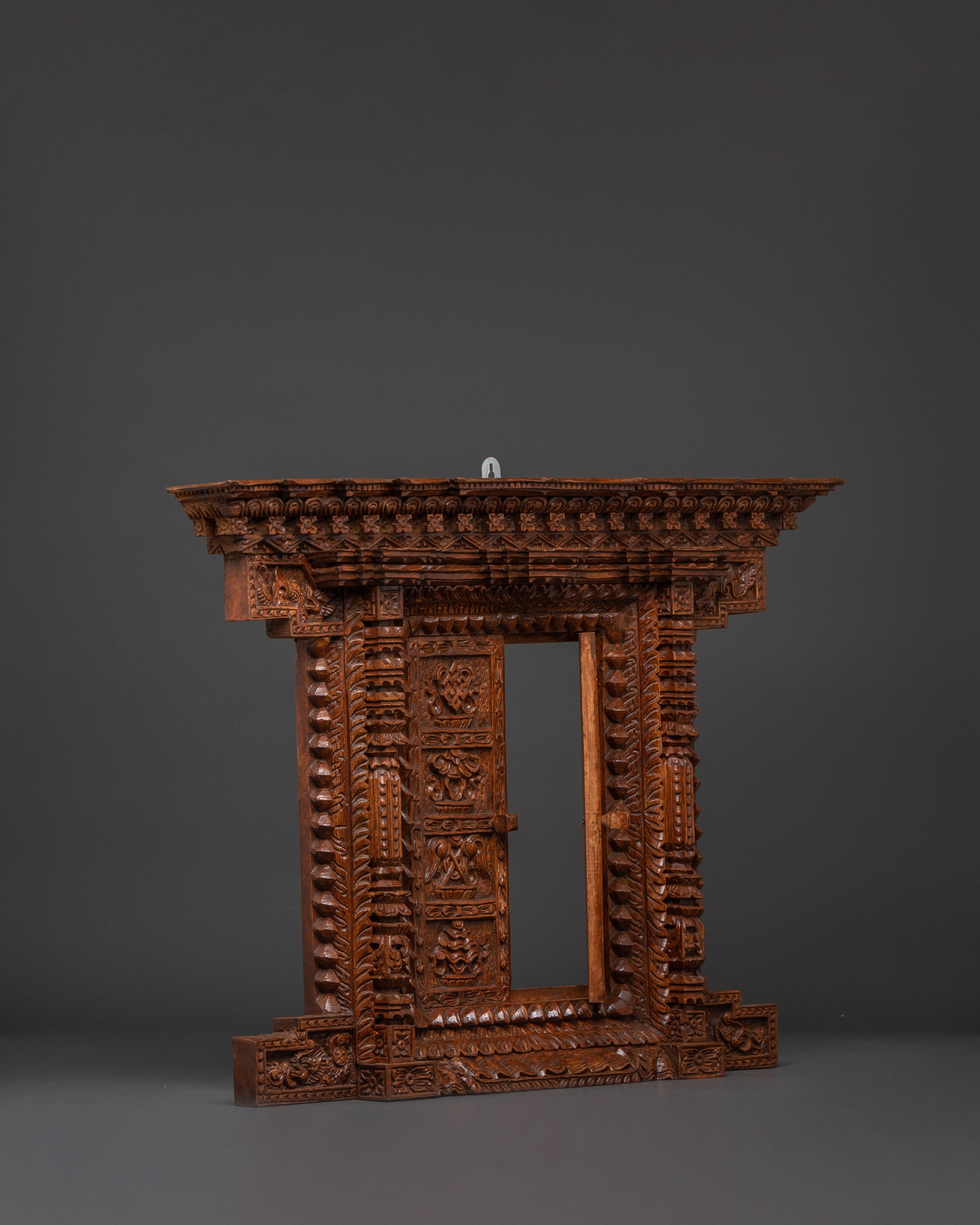 Auspicious Symbols Adina Wood Wall Hanging | Handcrafted Spiritual Decor