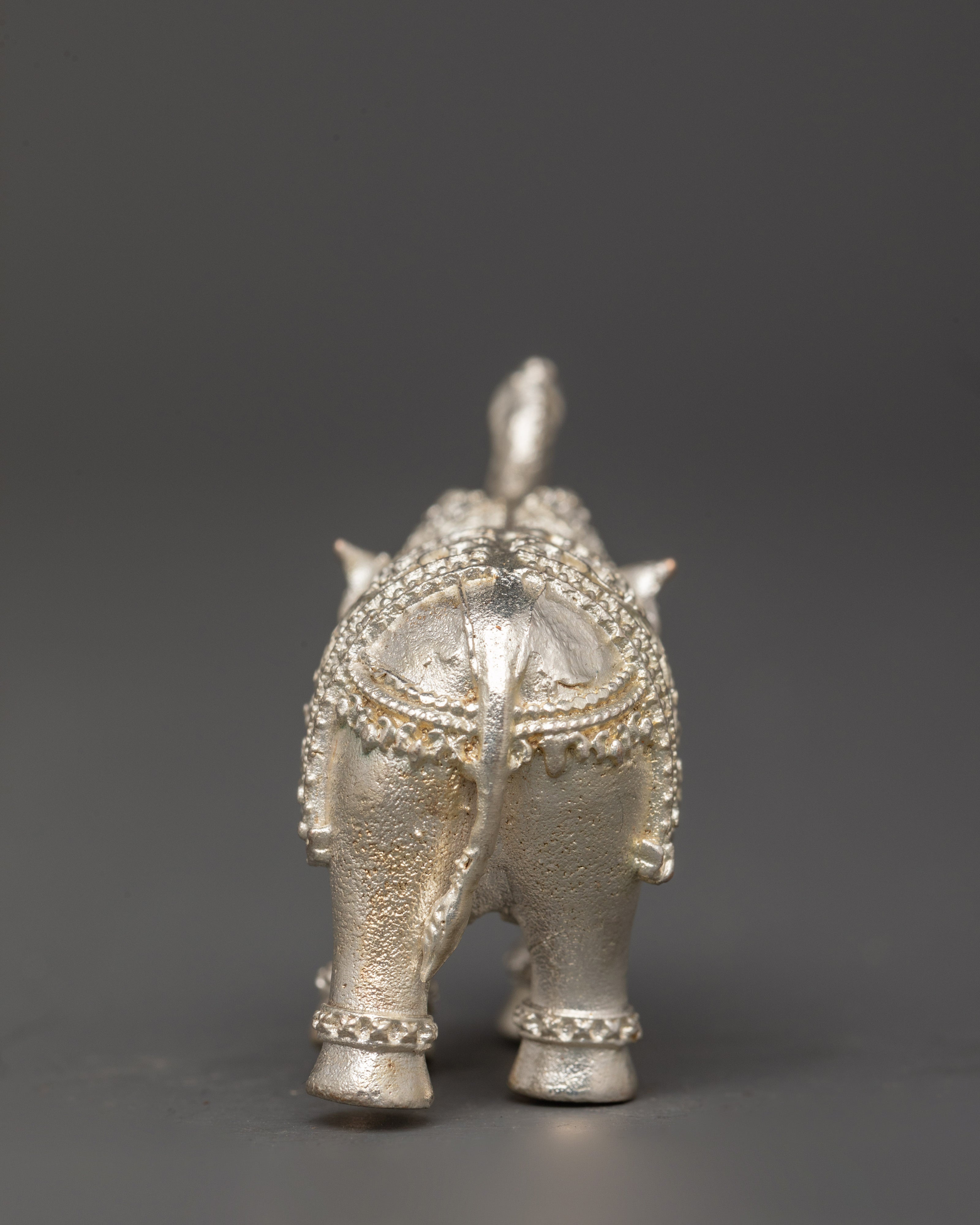 Silver Plated Elephant Figurine | Small Decor Elephant Statue for Home & Office