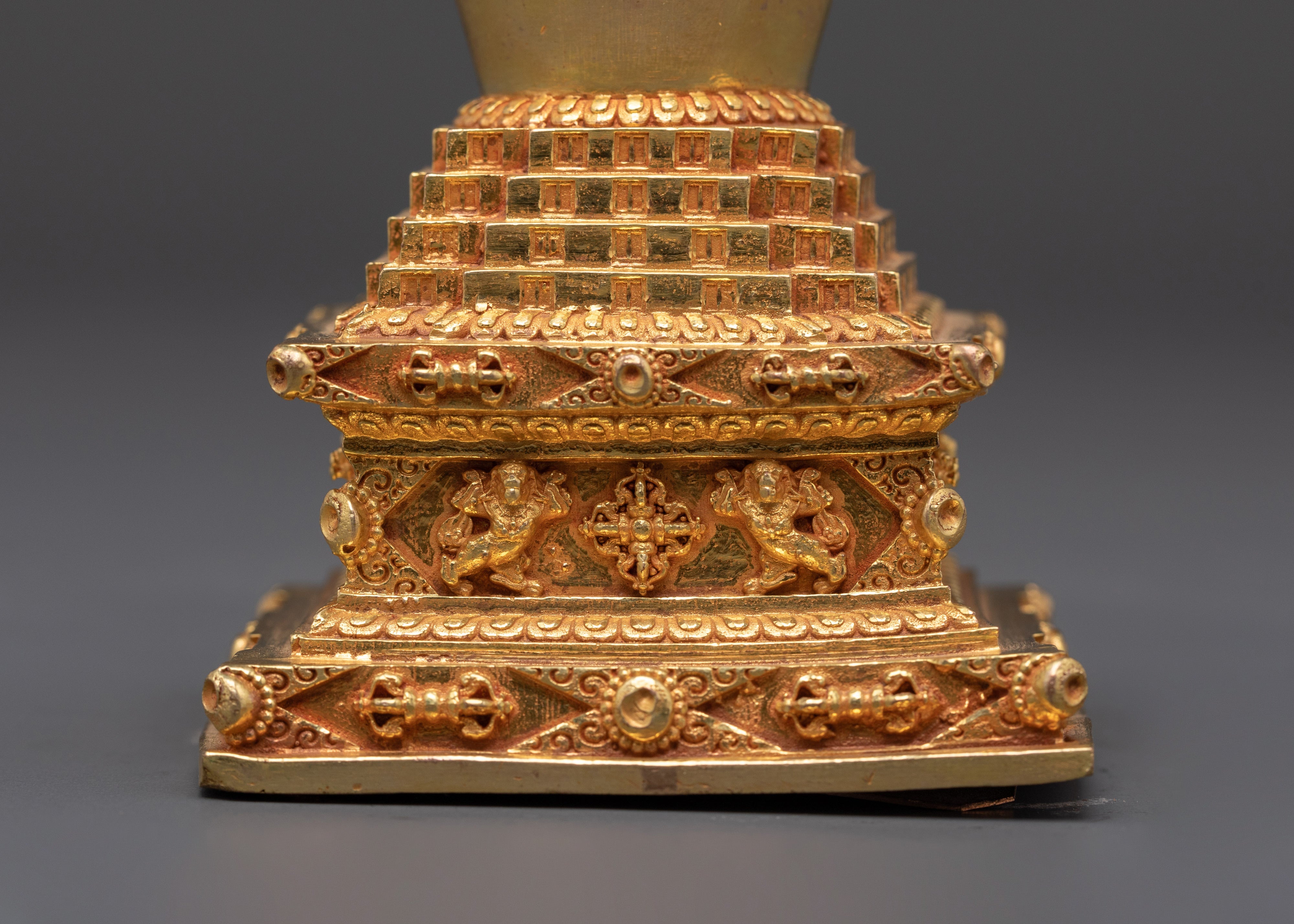 Buddhist Gold Plated Shrine | Sacred Copper Altar Decoration