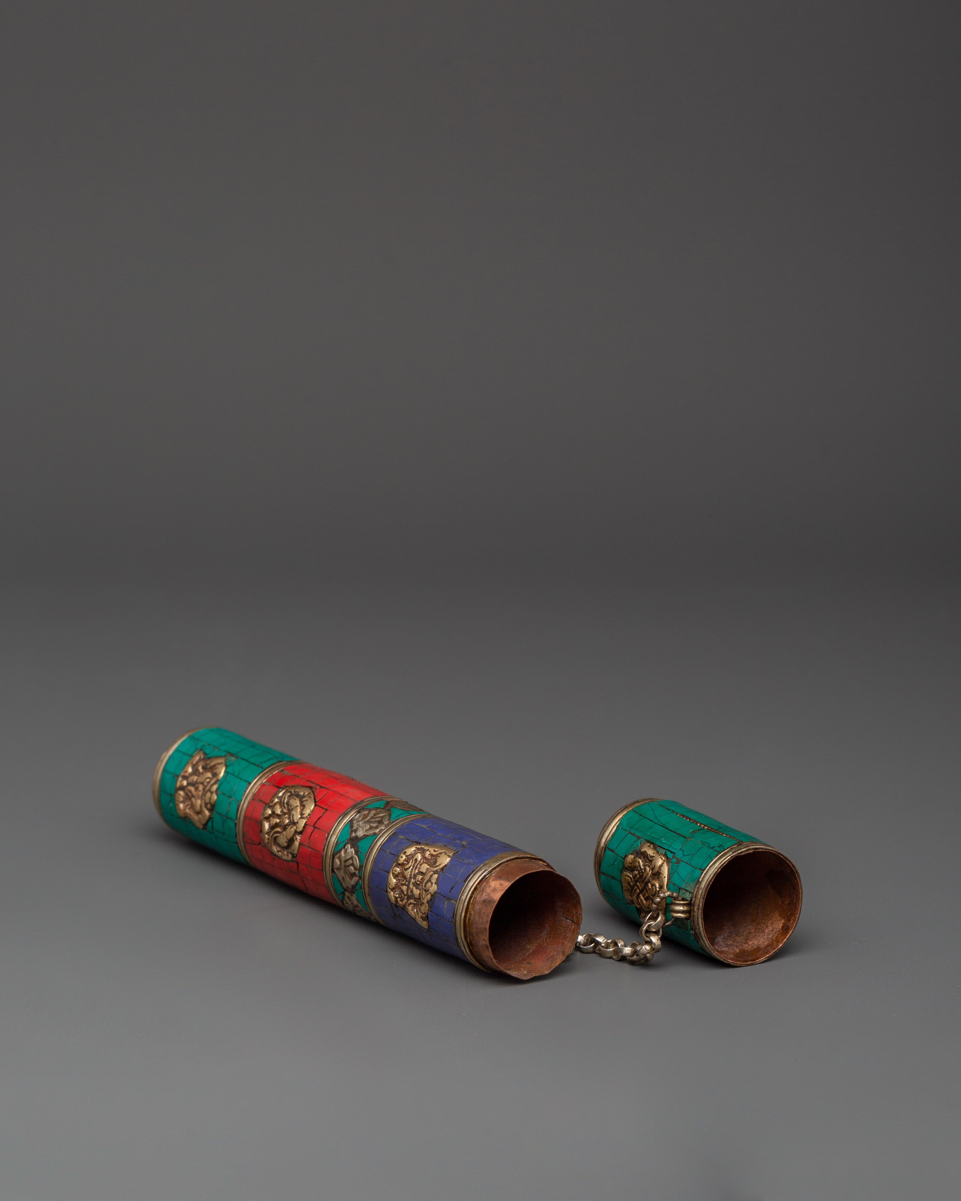 Auspicious Symbol Incense Holder | Tibetan Brass Burner