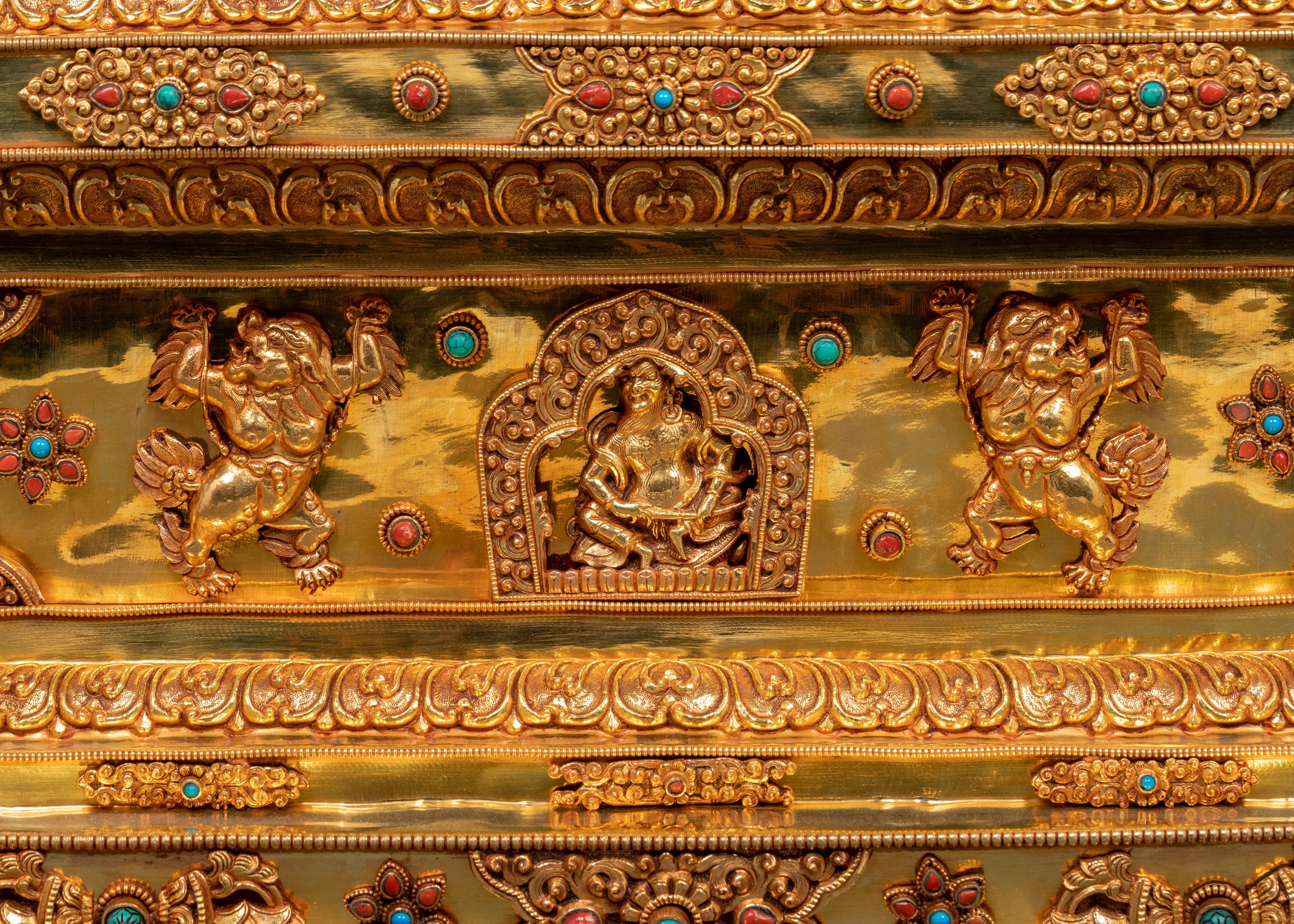 Handcrafted Gold-Plated Tibetan Stupa for Sacred Spaces | Perfect for Spiritual Decor