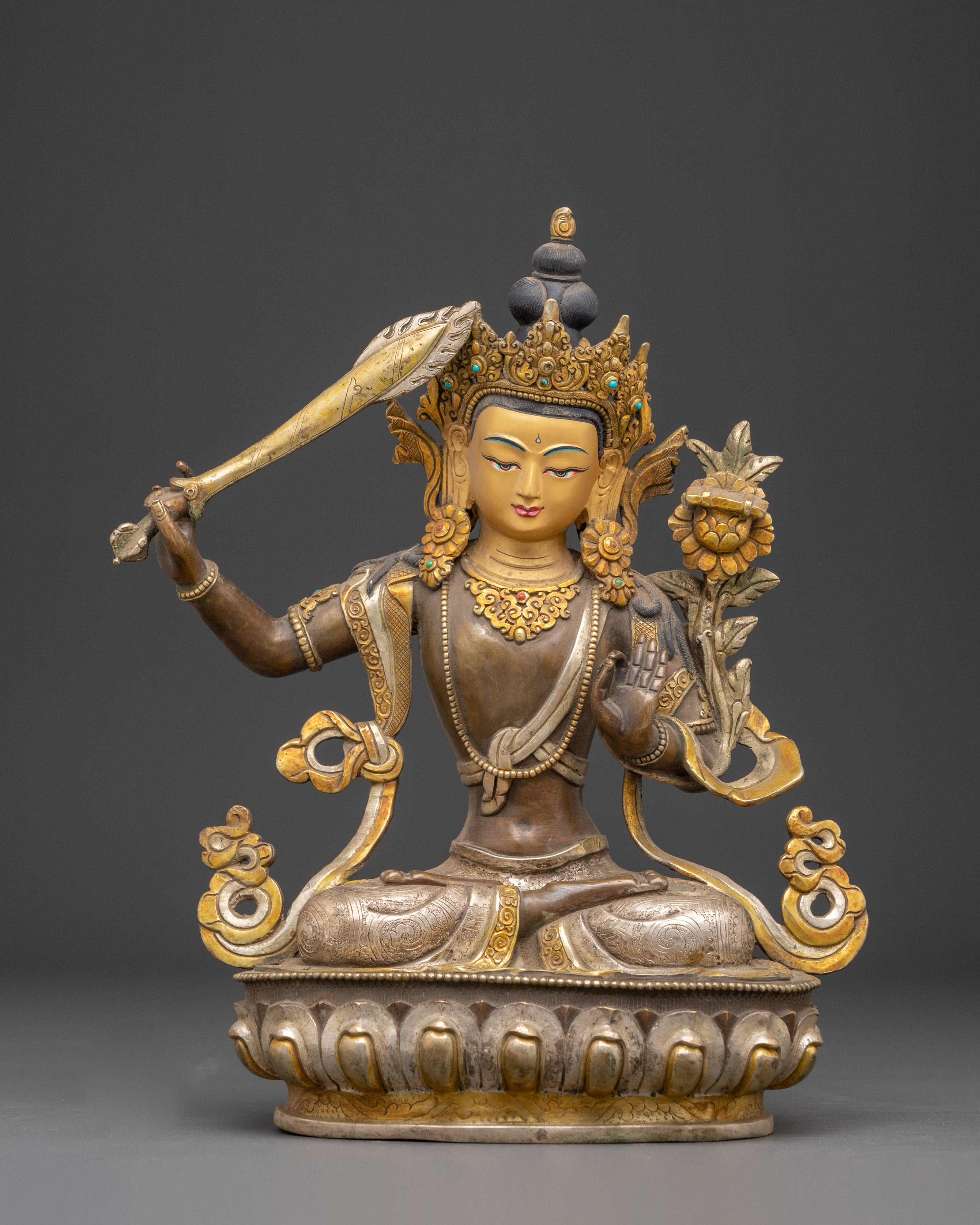 Handcrafted Tibetan Manjushri Statue