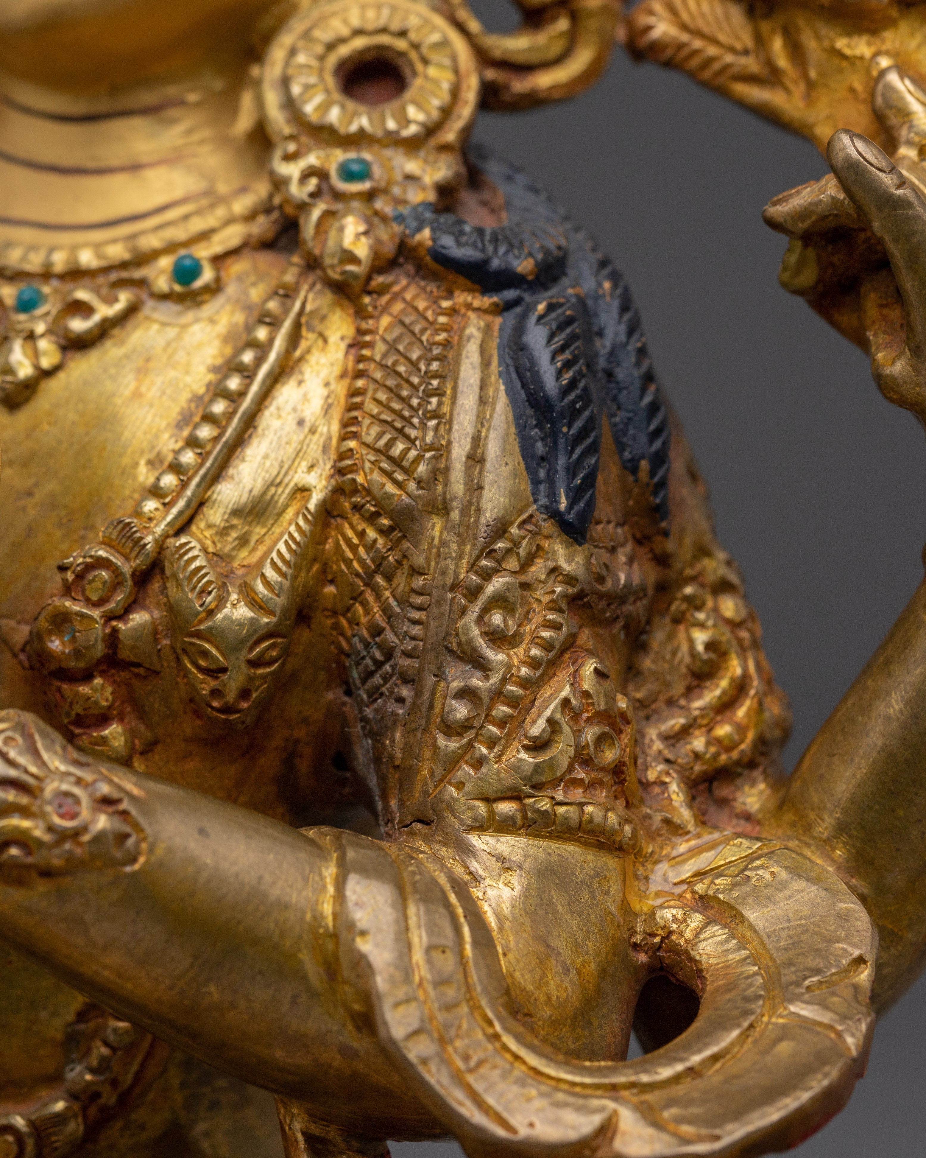 Four-Armed Chenrezig Deity in Copper | Buddhist Statue for Compassion