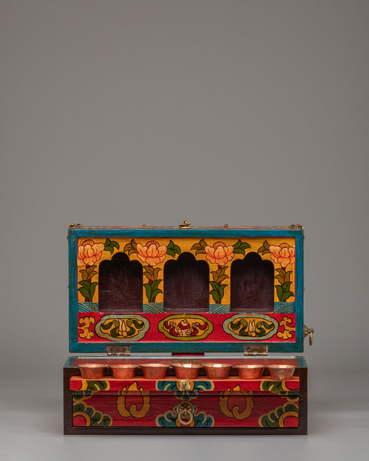Spiritual Altar Box with Statue | Sacred Decor for Meditation & Rituals