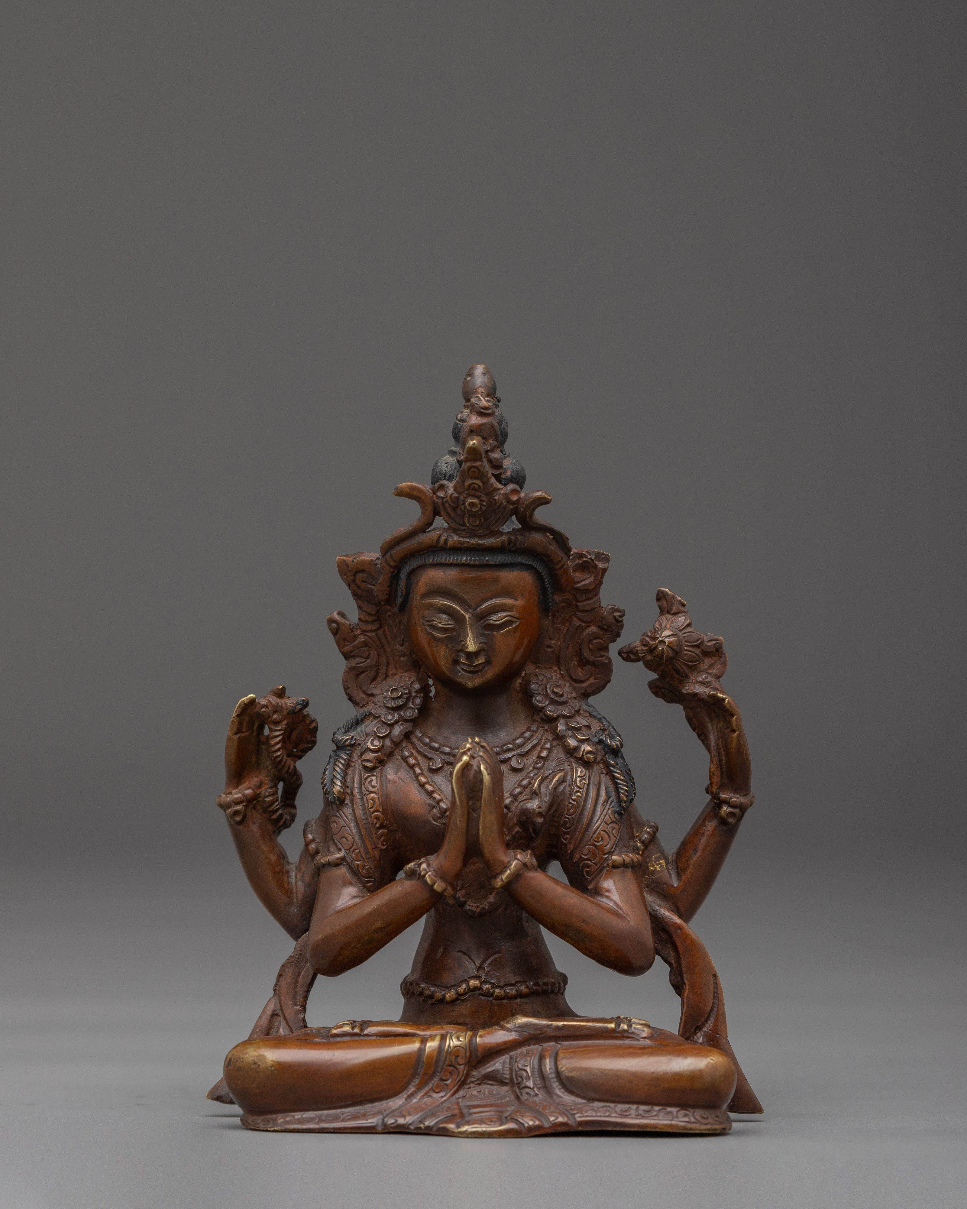 Divine Compassionate Chenrezig Figurine | Deity of Mercy and Wisdom