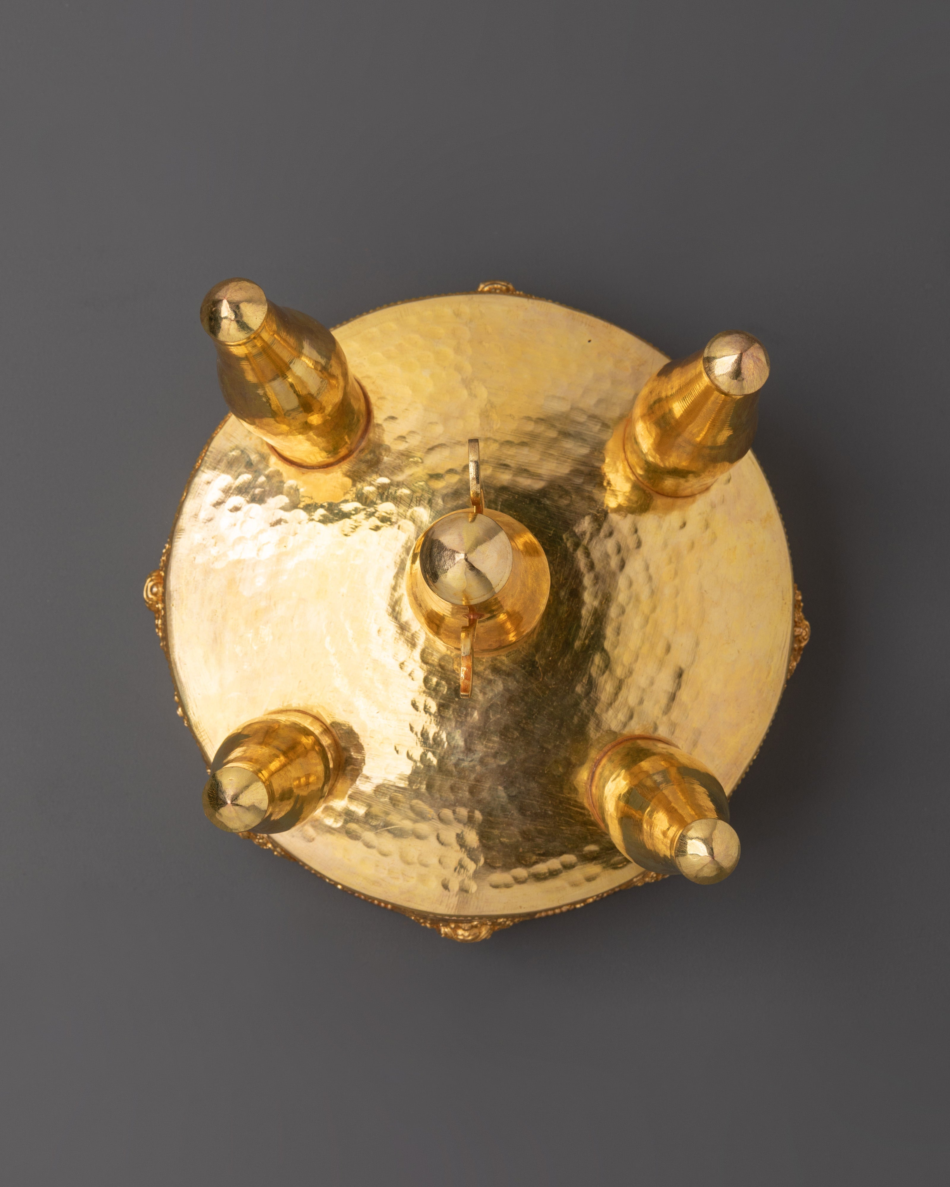 Buddhist Ritual Torma Offering | Gold Plated Copper Torma for Vajrayana Practices