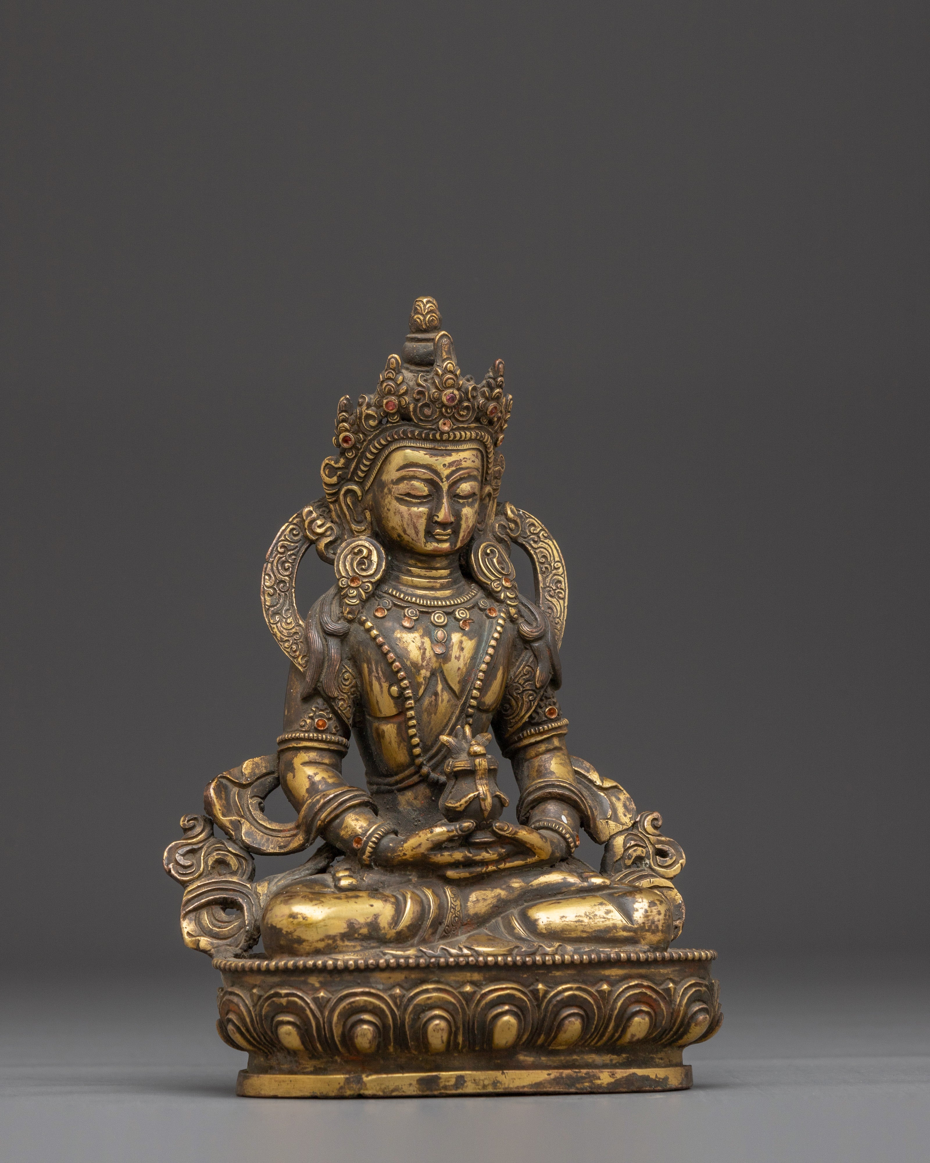 Handcrafted Copper Amitayus Statue | Tibetan Buddha Sculpture