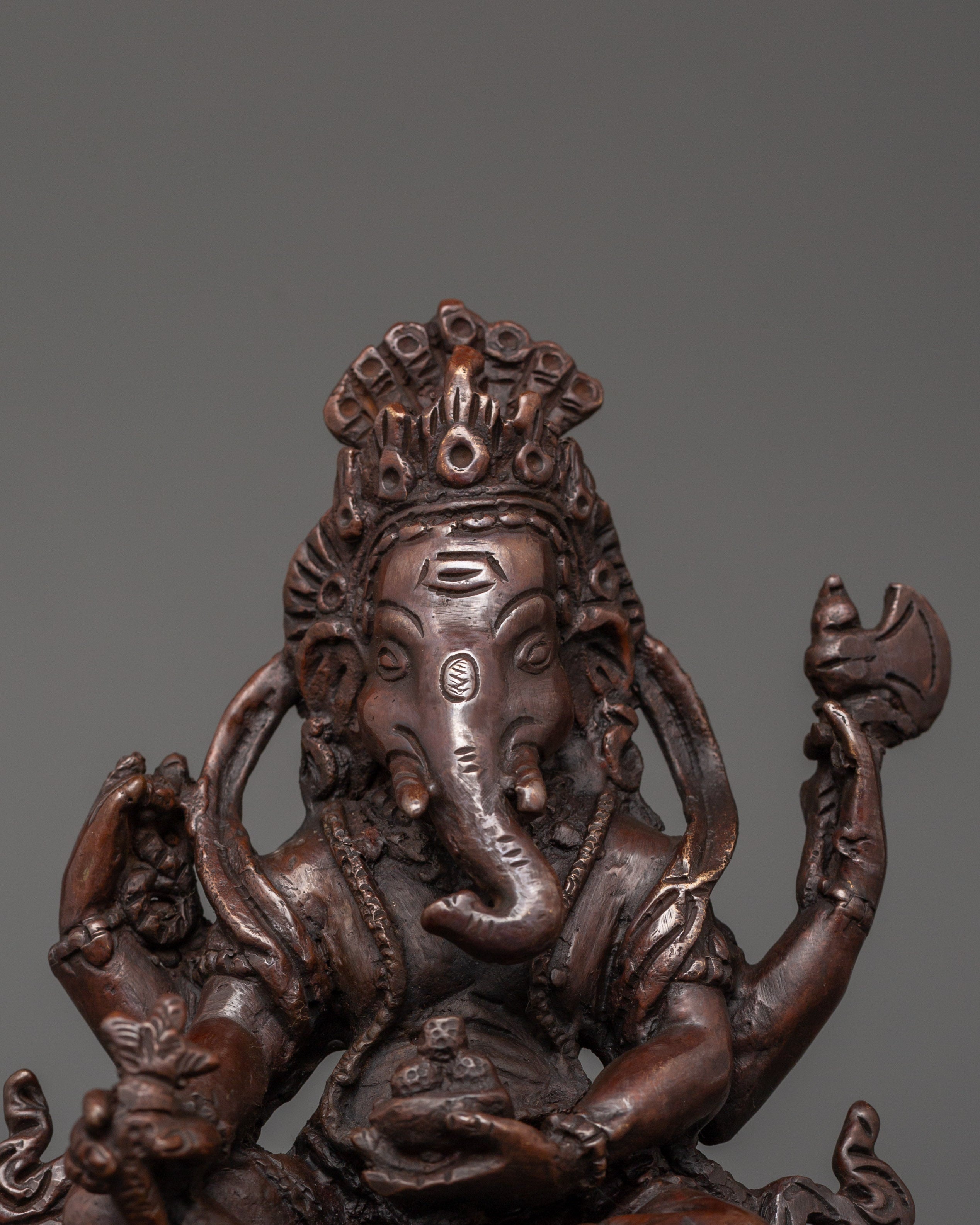 Oxidized Copper Ganesh Statue | Protection & Spiritual Growth