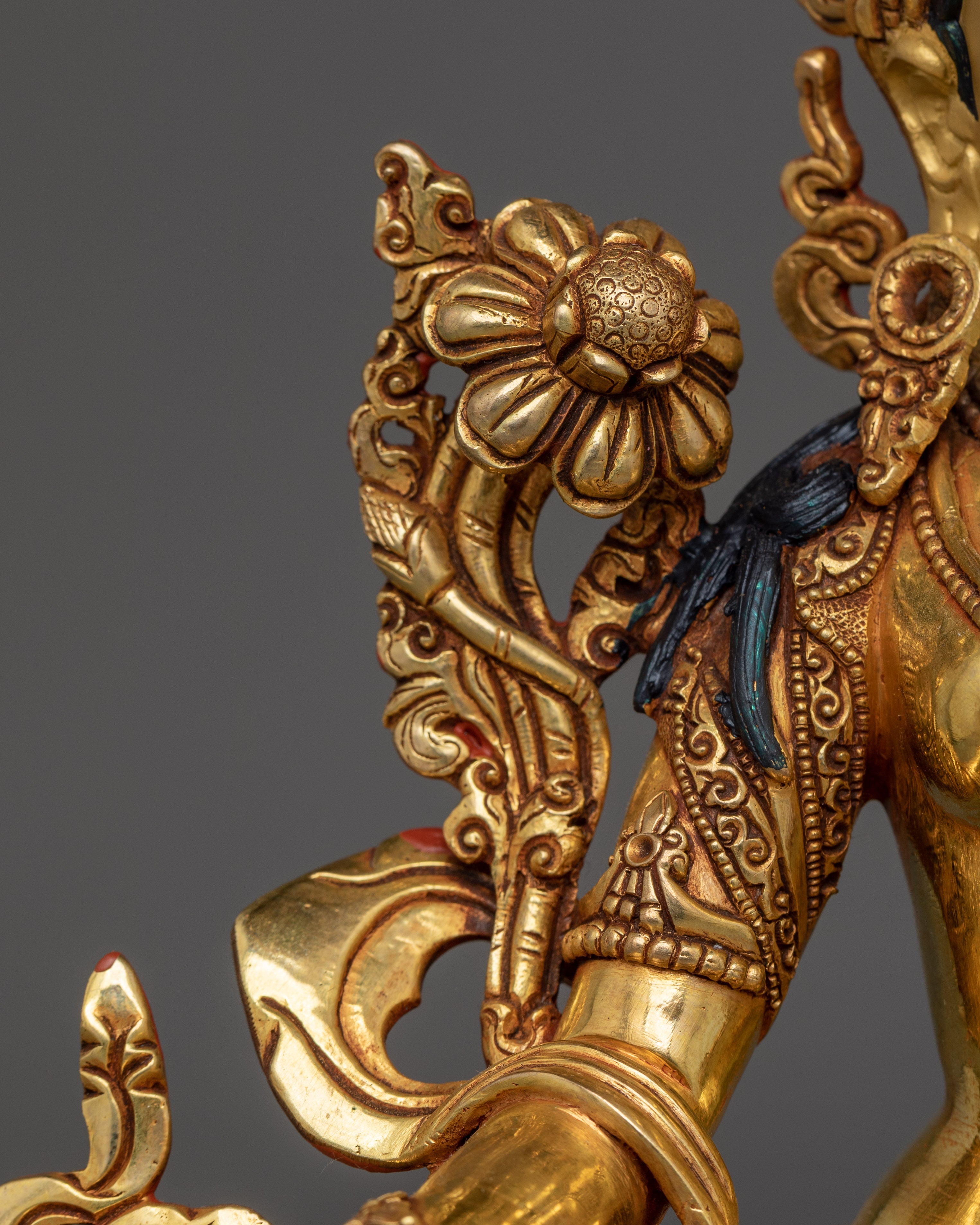 Green Tara Compassionate Goddess | Gold Gilded Sculpture