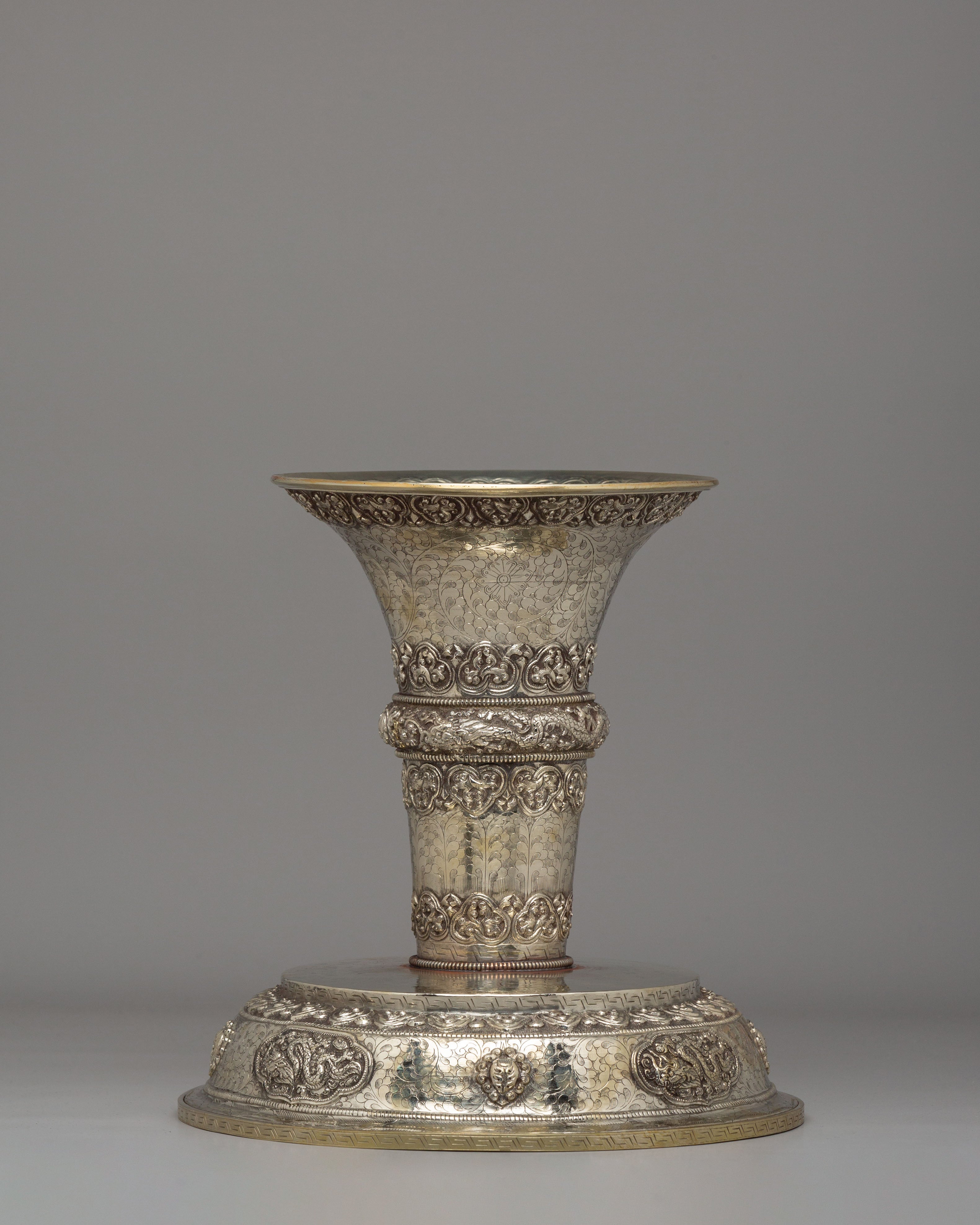 Silver Offering Plate | Handcrafted Ritual Plate for Puja
