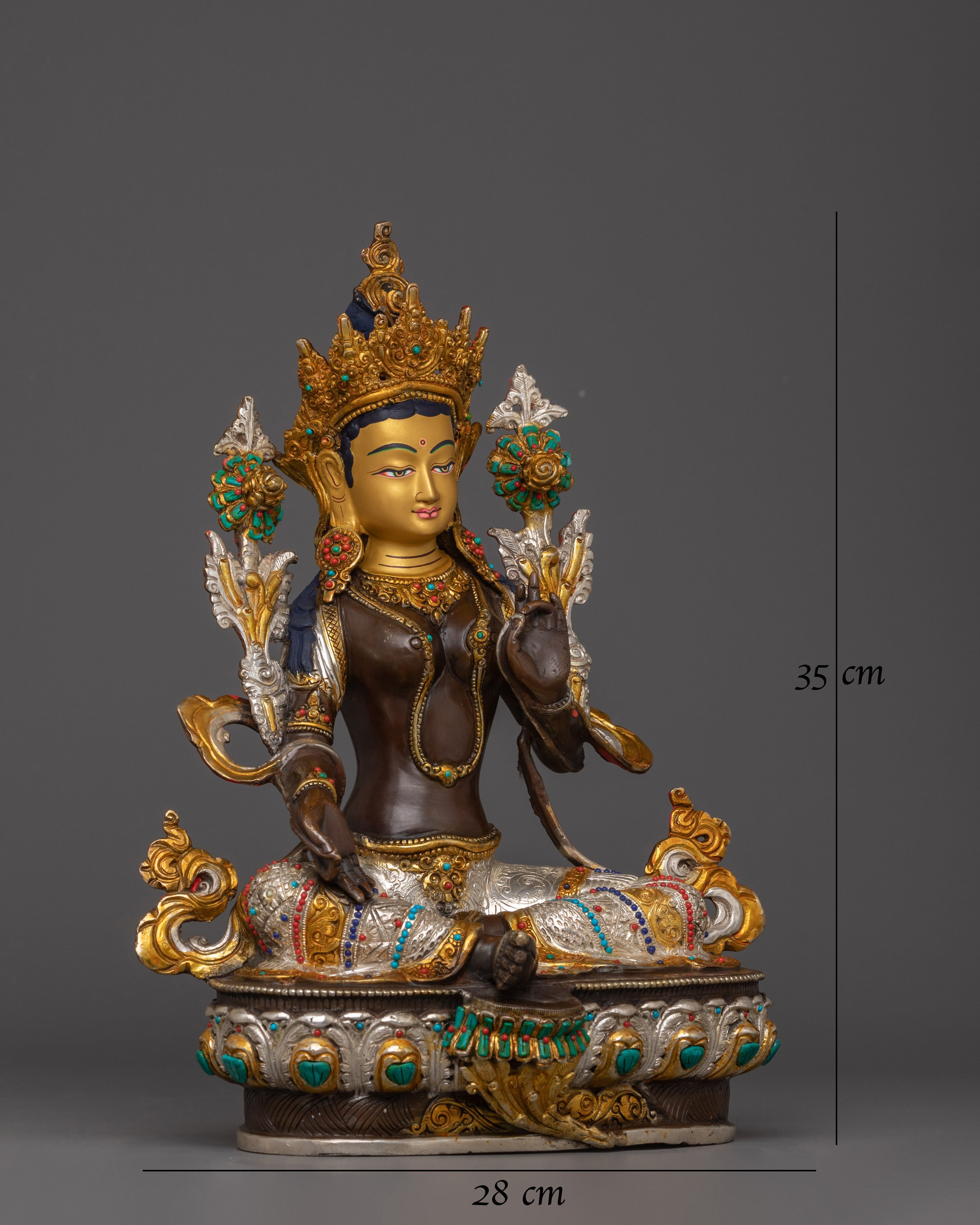 Oxidized Shyama Tara Statue | Green Tara - Swift Saviour