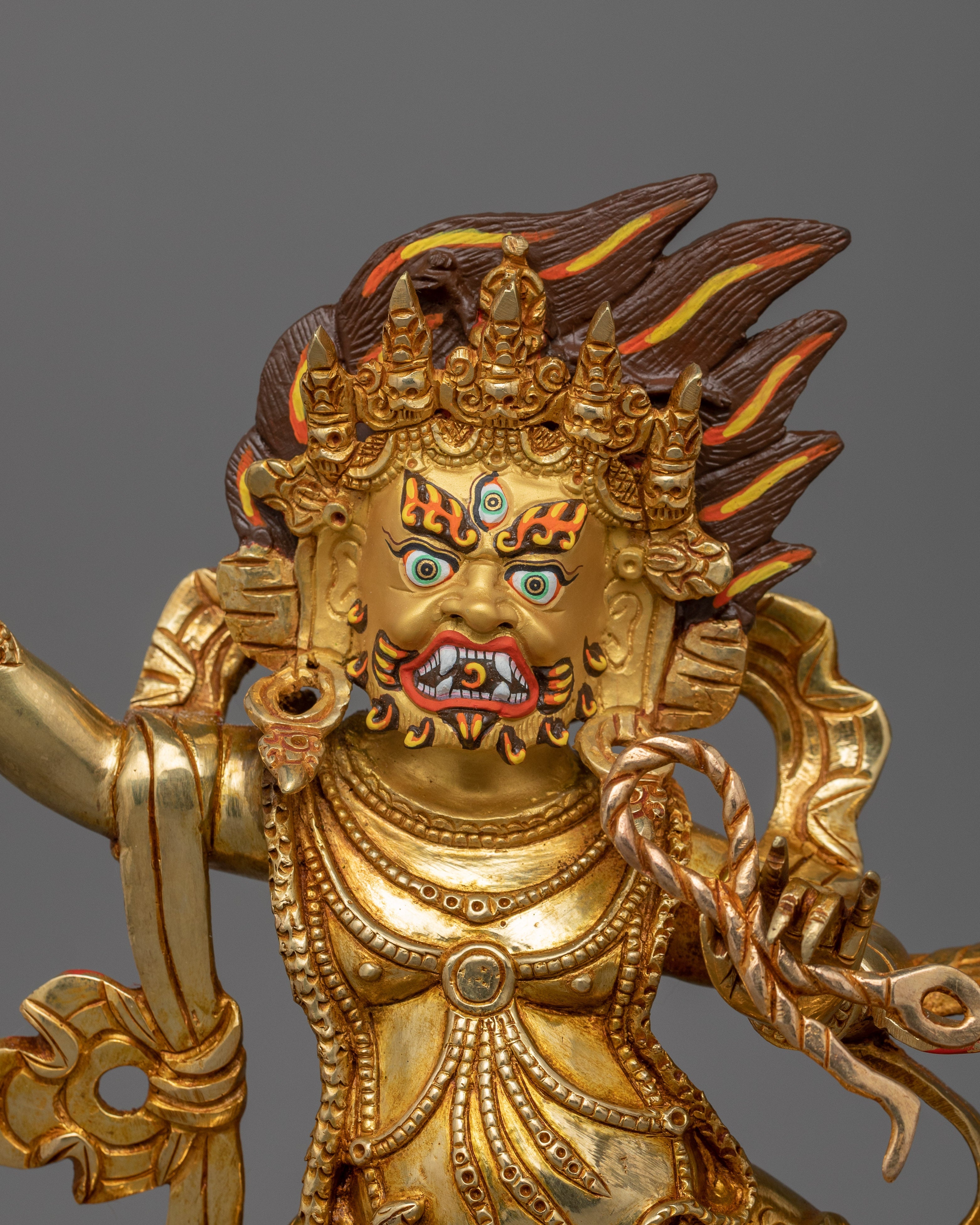 Buddhist Sculpture of Wrathful Vajrapani | Symbol of Protection and Spiritual Strength
