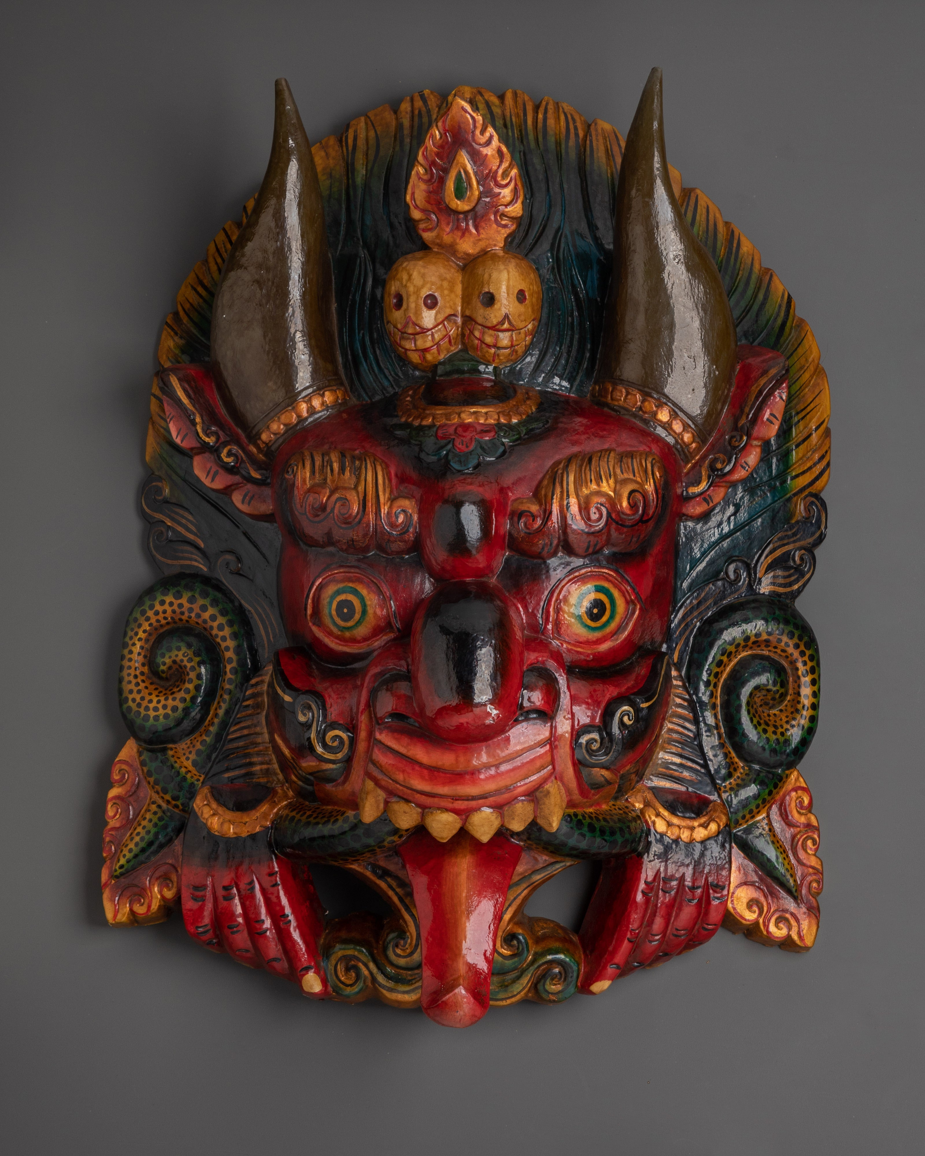 Traditional Mask | Colorful Spiritual Sculpture