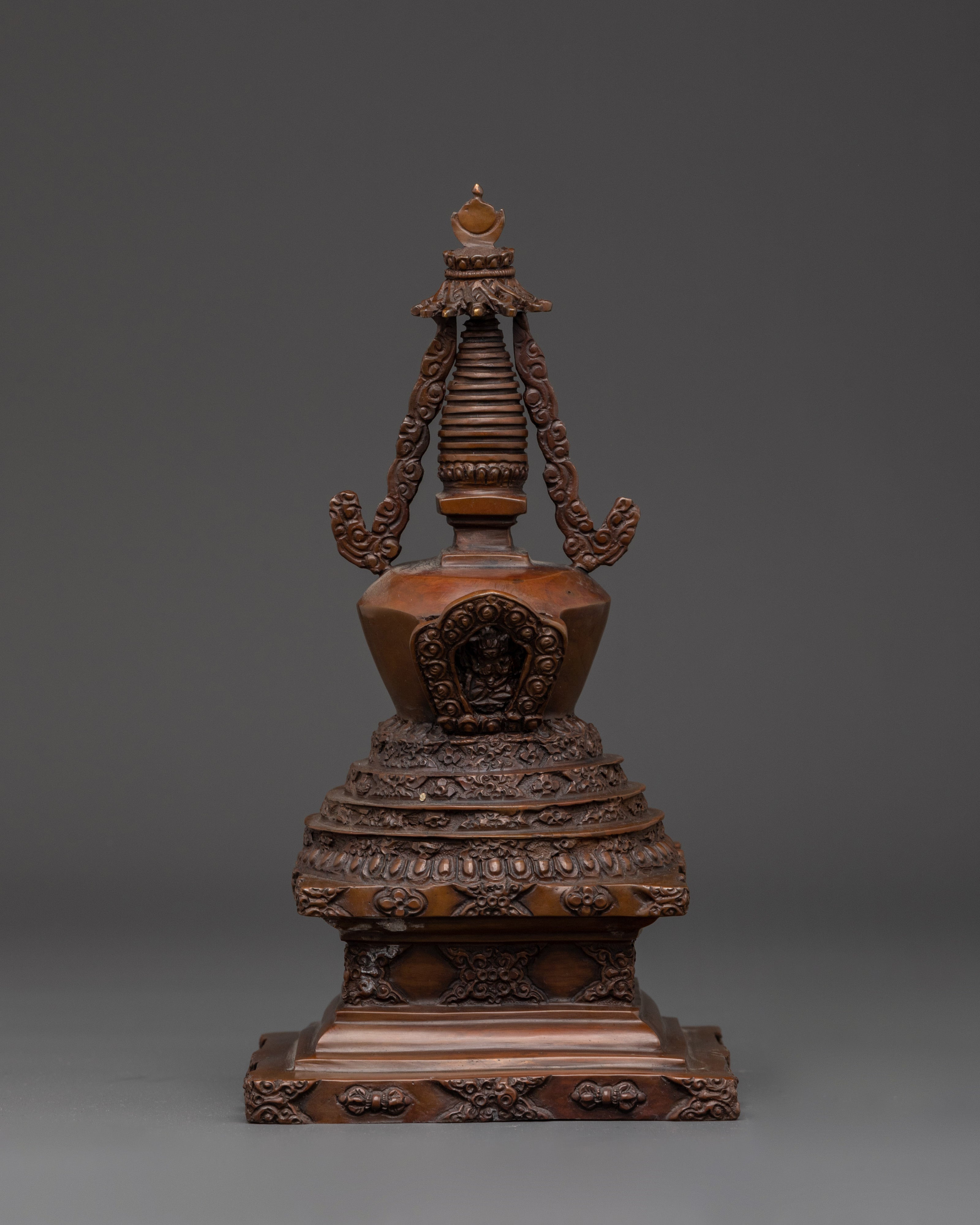 handcrafted-oxidized-copper-buddhist-stupa