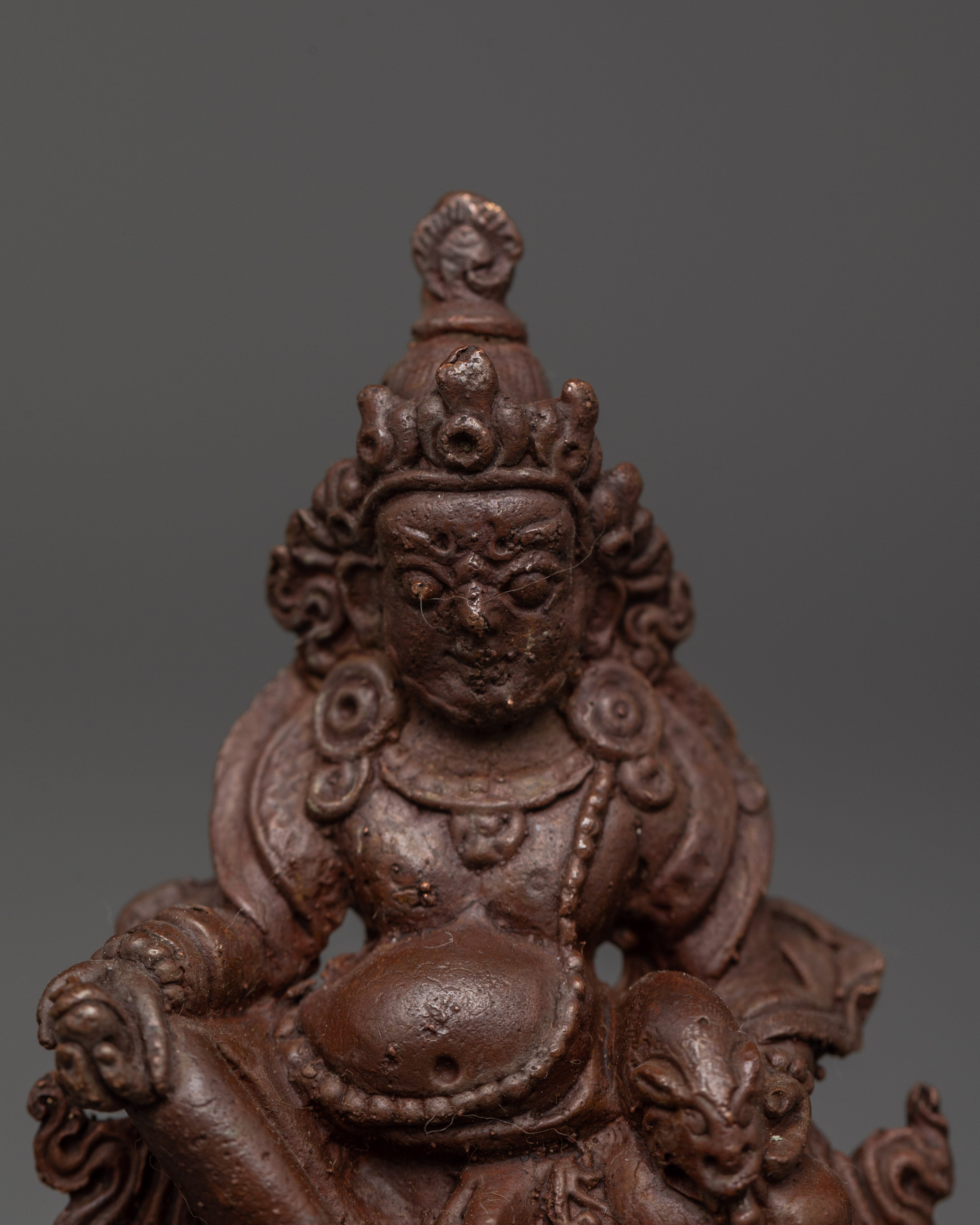 Dzambhala Oxidized Copper Statue | Wrathful Fierce Wealth Deity