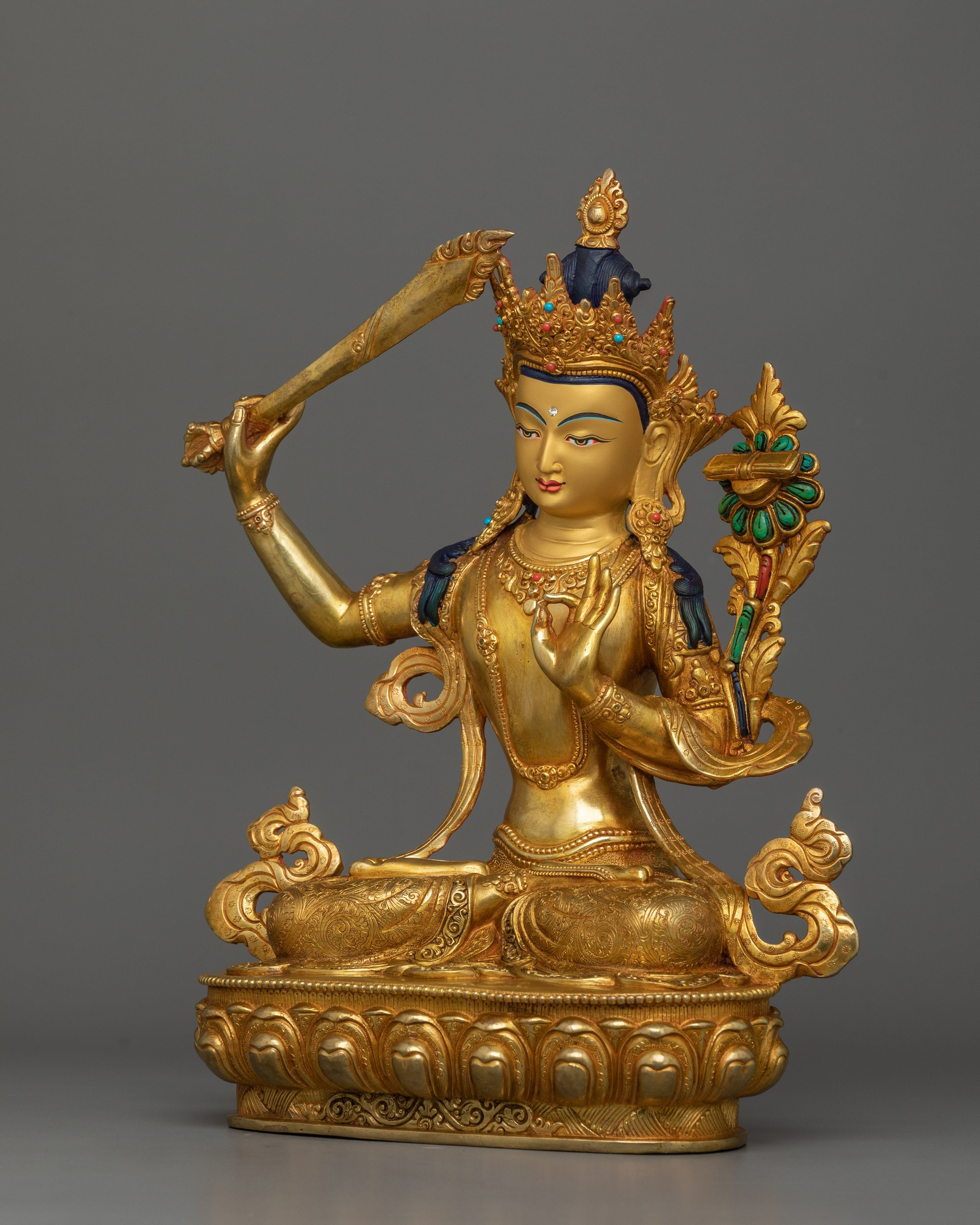 Male God Manjushri Statue | Embodiment of Transcendent Wisdom