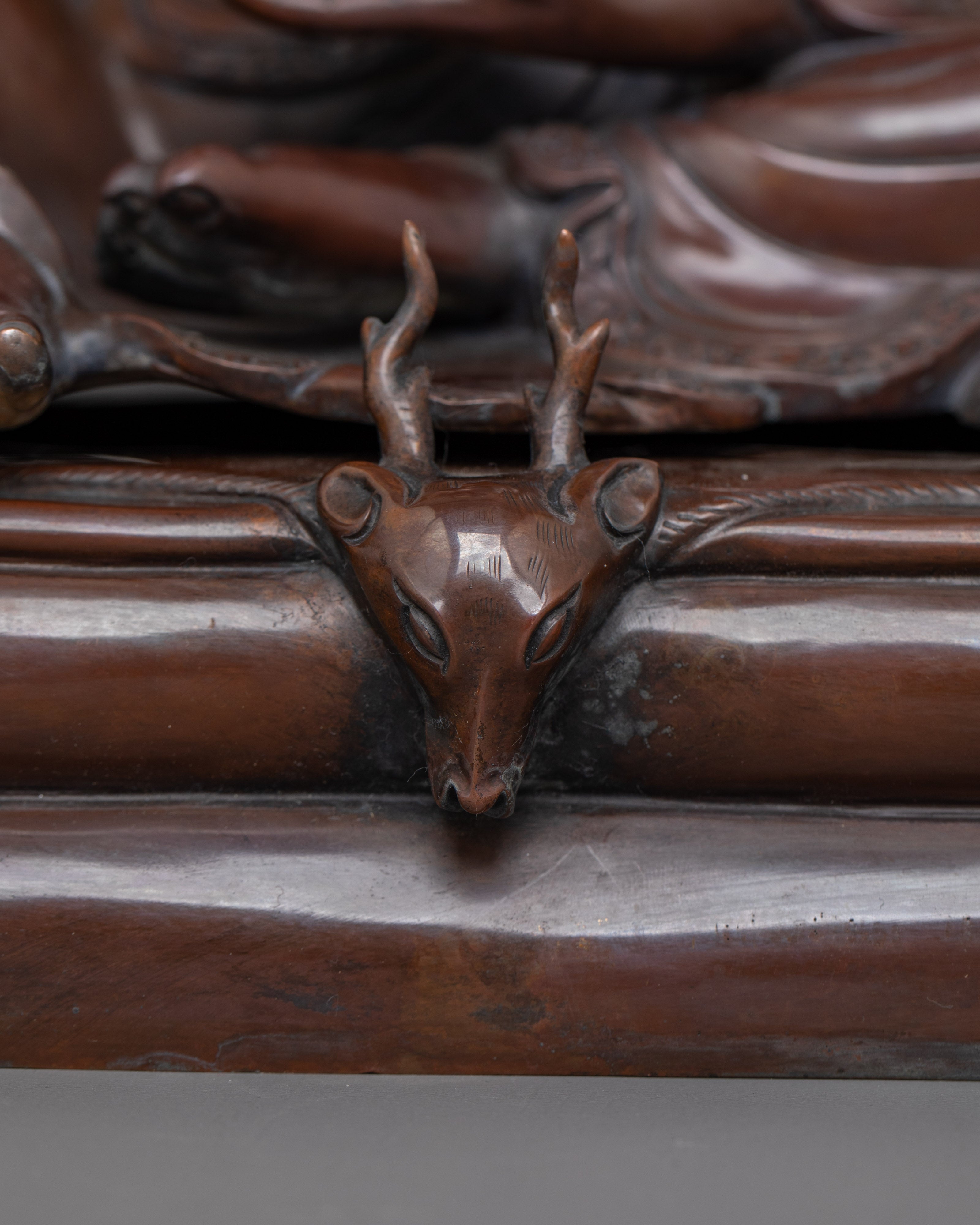 Oxidized Milarepa Copper Statue | 12.6 Inch Handcrafted Spiritual Artwork