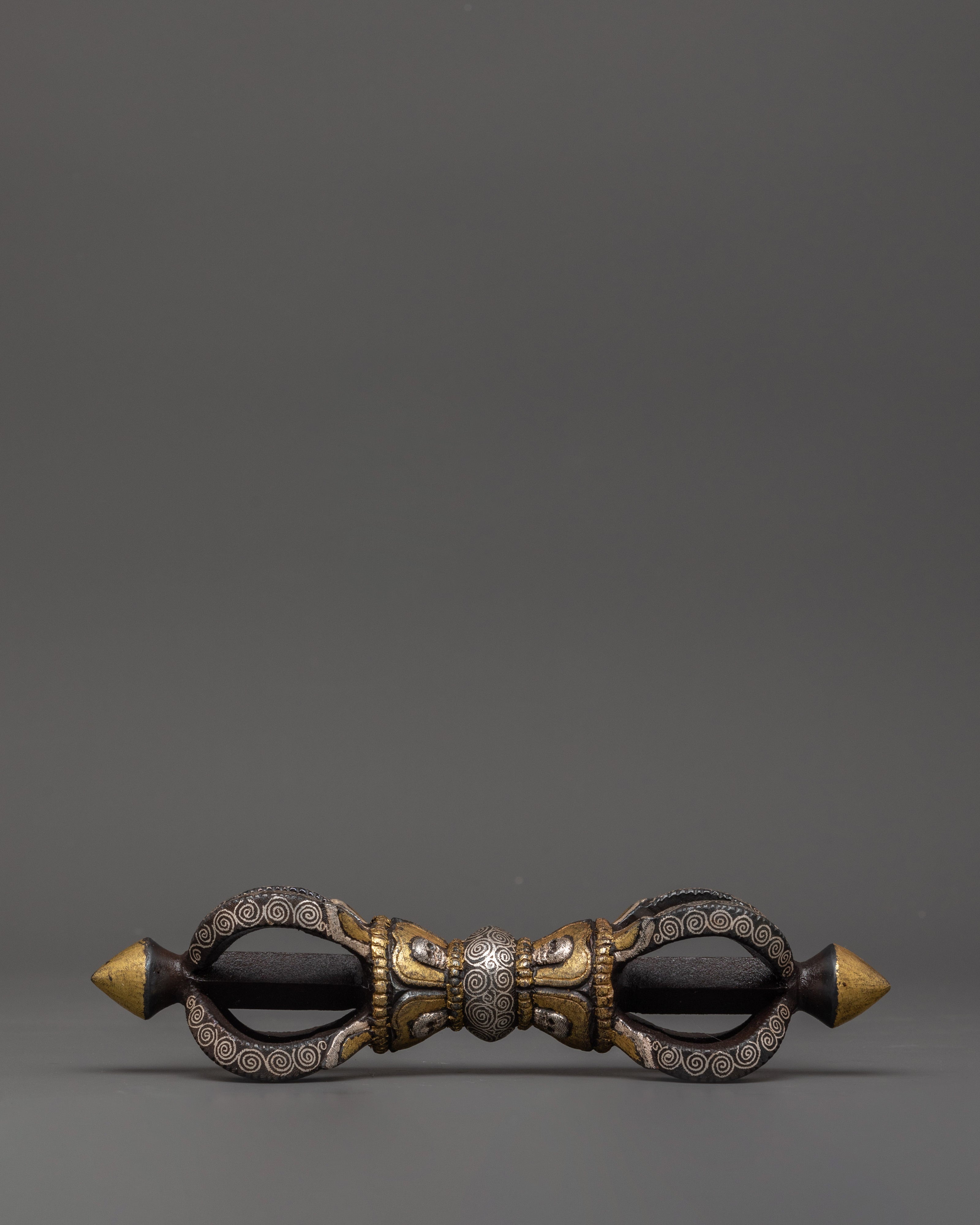 Iron Vajra with Silver & Brass Inlay